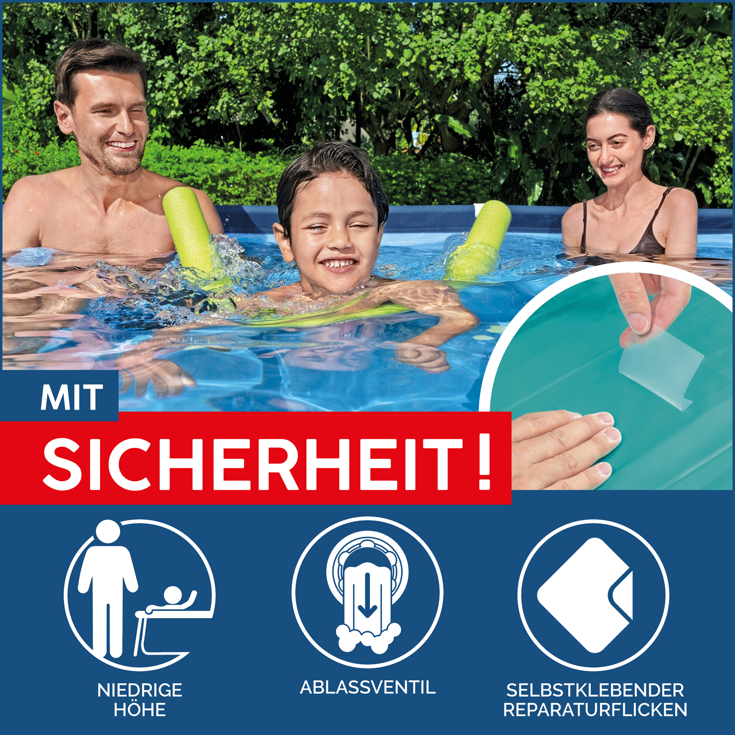 Steel Pro™ Frame Pool ohne Pumpe 300 x 201 x 66 cm, dunkelblau, eckig