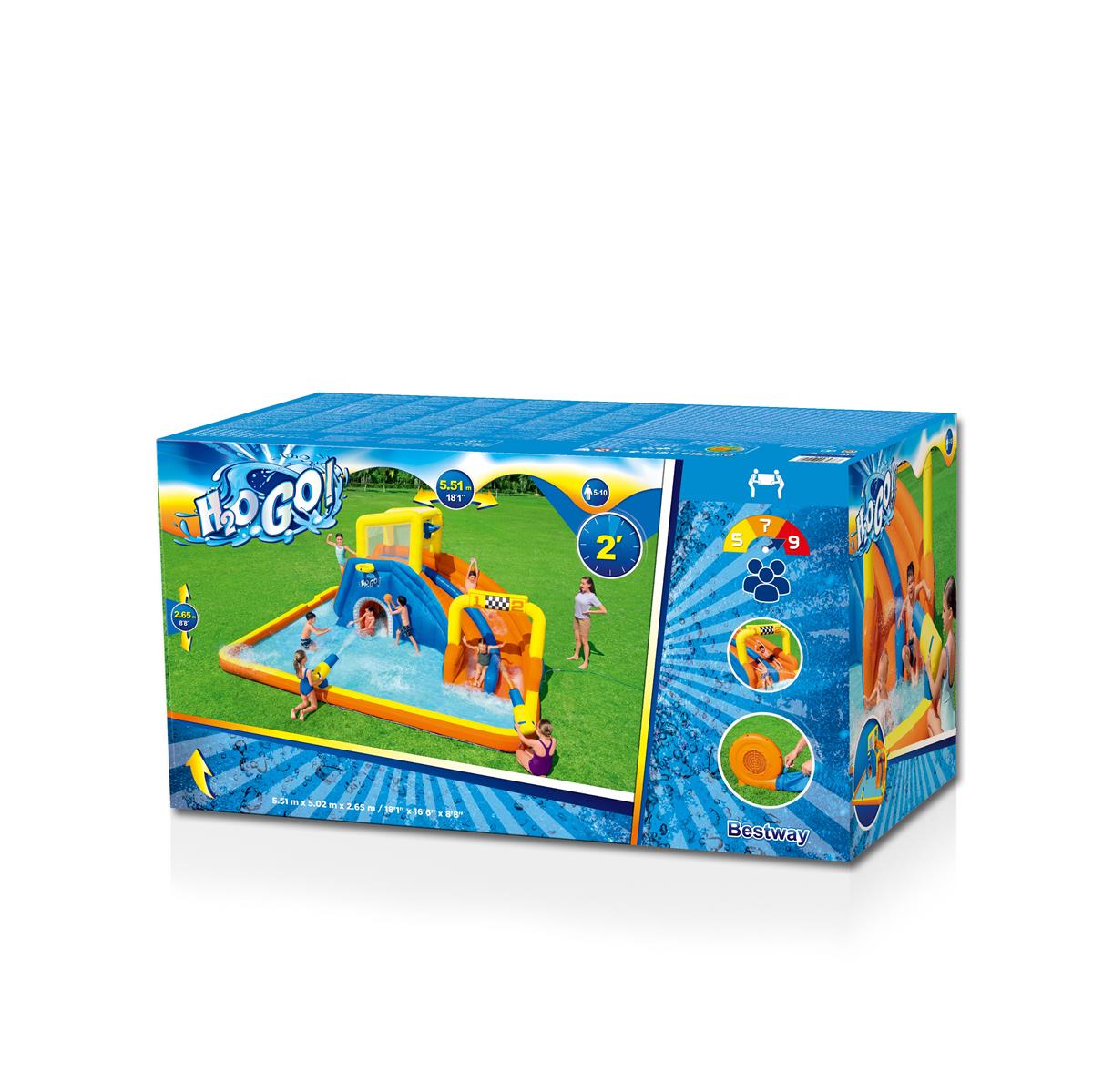 H2OGO!® Mega-Wasserpark mit Dauergebläse Speedway 551 x 502 x 265 cm