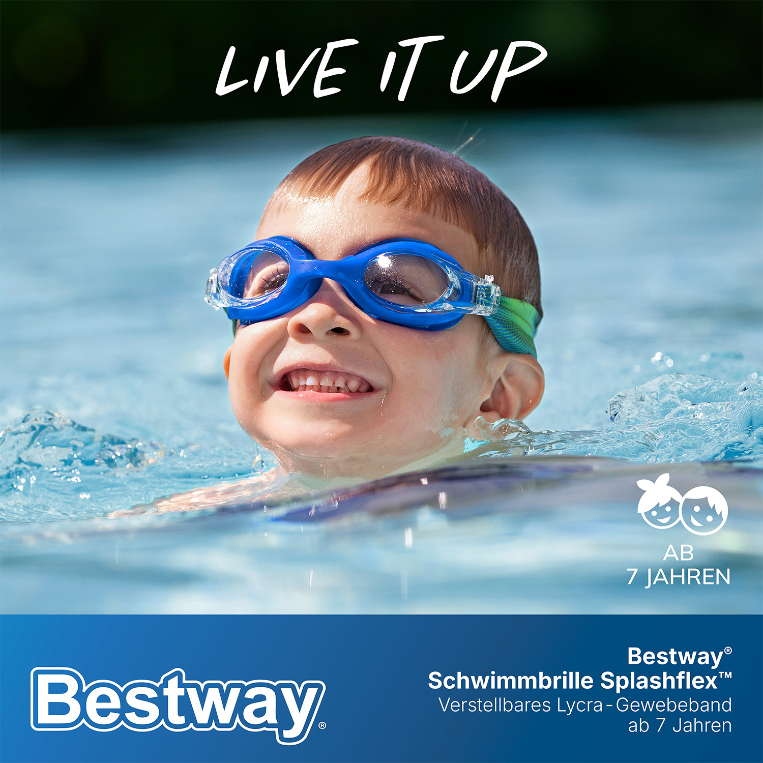 Schwimmbrille Splashflex™ ab 7 Jahren, Blau