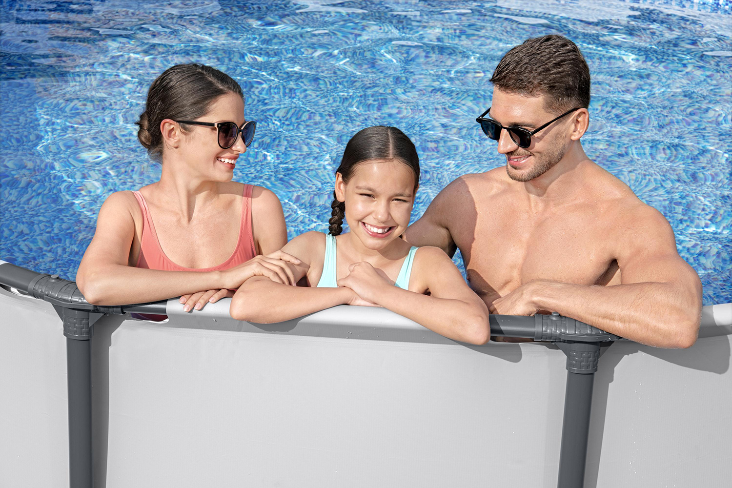 Steel Pro MAX™ Frame Pool Set mit Filterpumpe Ø 366 x 76 cm, lichtgrau, rund Steel Pro MAX™ Frame Pool Set mit Filterpumpe Ø 366 x 76 cm, lichtgrau, rund