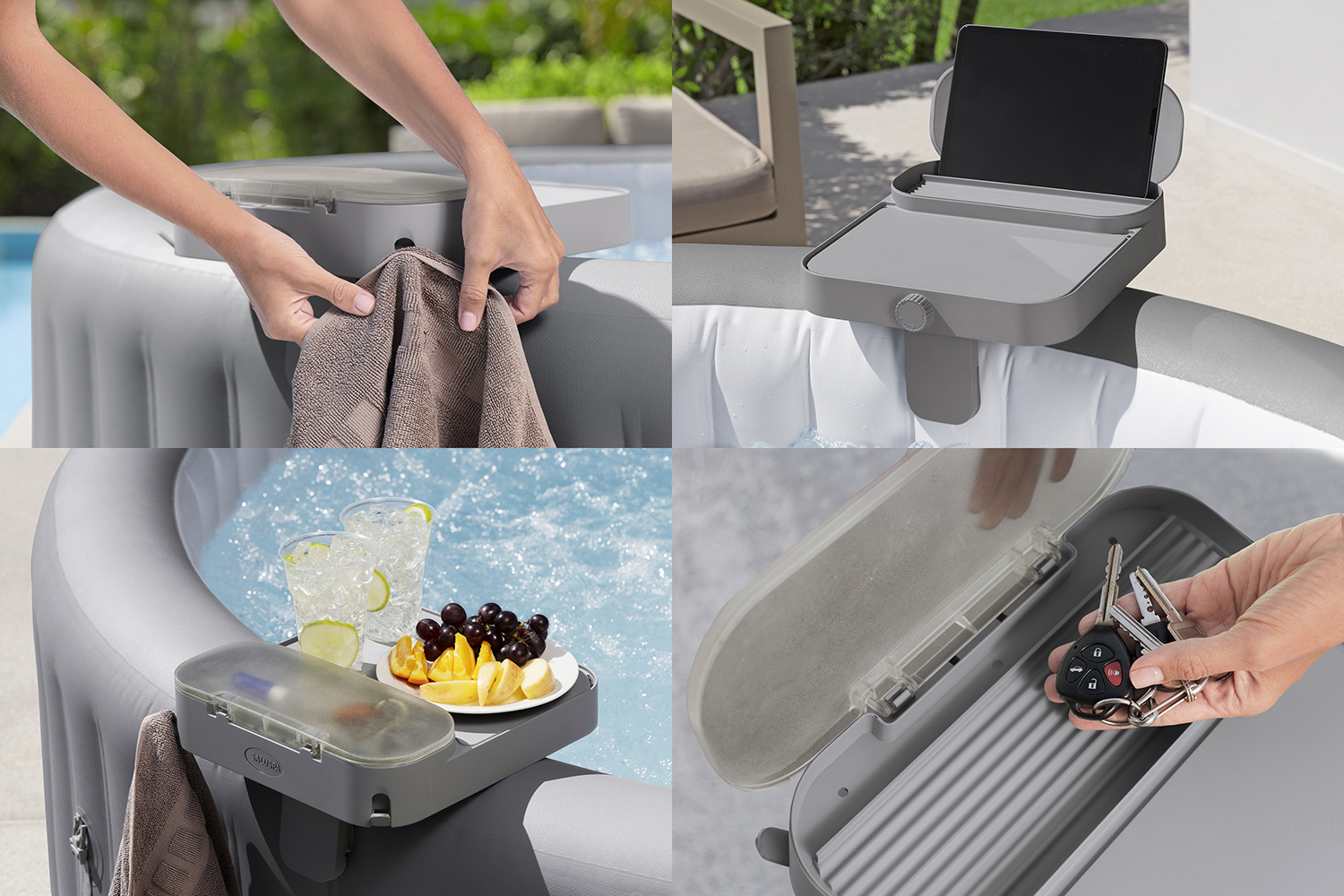 Xtras LAY-Z-SPA® 4-in-1-Ablagetablett 32,2 x 30,2 x 18,15 cm