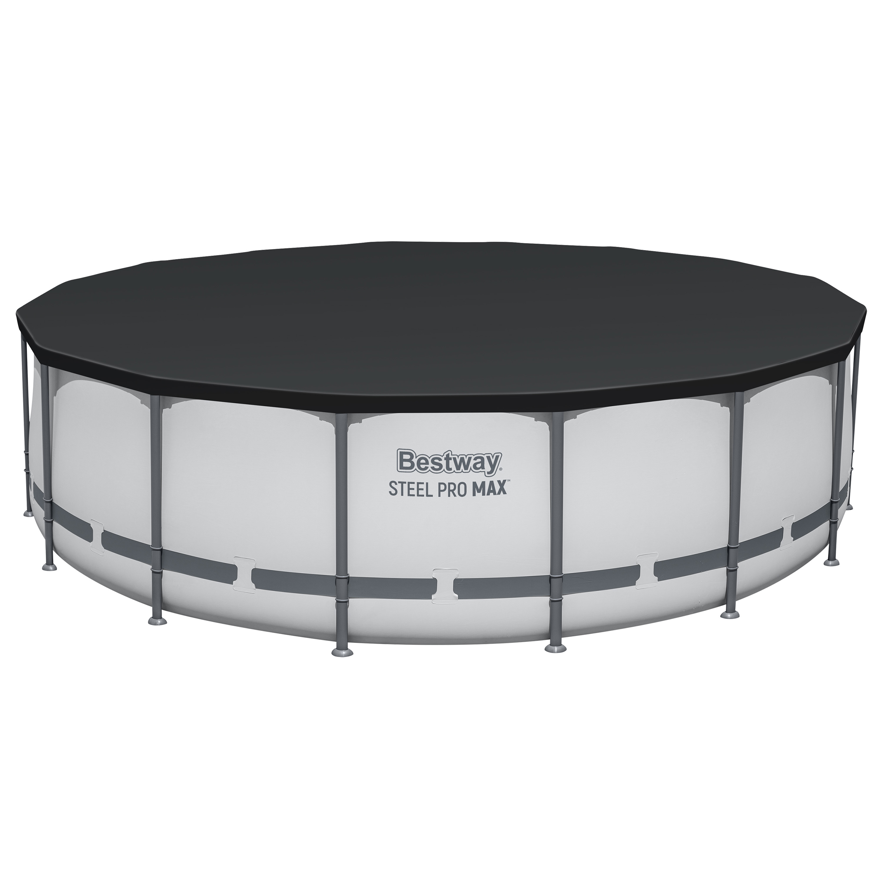 Steel Pro MAX™ Frame Pool Komplett Set mit Filterpumpe Ø 488 x 122 cm , lichtgrau, rund