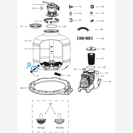 Bestway® Spare Part Filter canister for various Flowclear™ sandfilter units Bestway® Spare Part Filter canister for various Flowclear™ sandfilter units