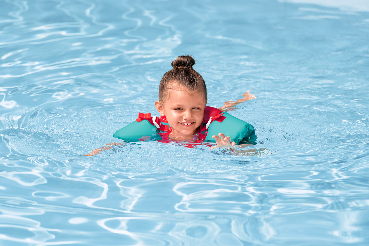 Schwimmflügelweste Kleine Meerjungfrau mit Textilbezug, 3-6 Jahre