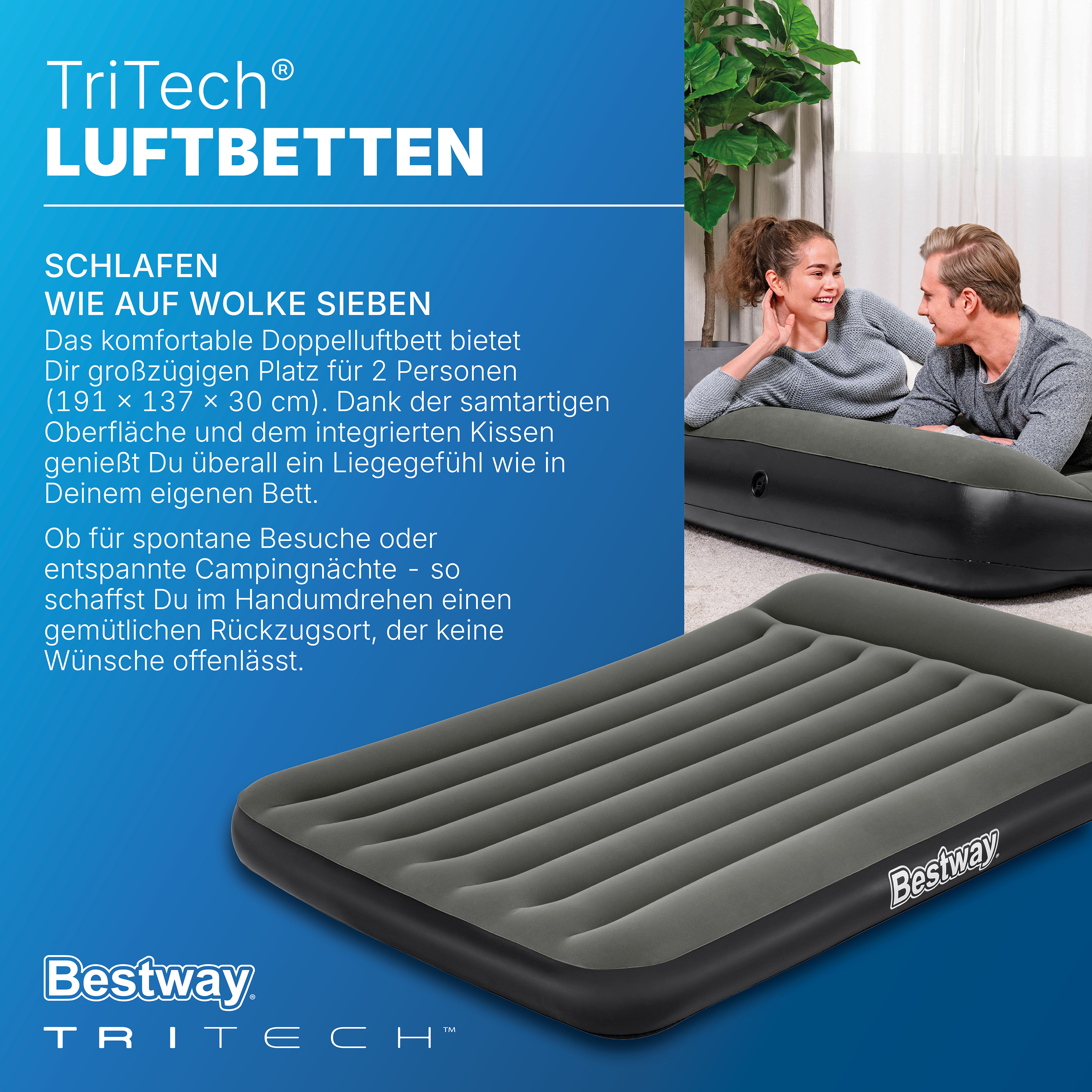 TriTech® Doppelluftbett 191 x 137 x 30 cm