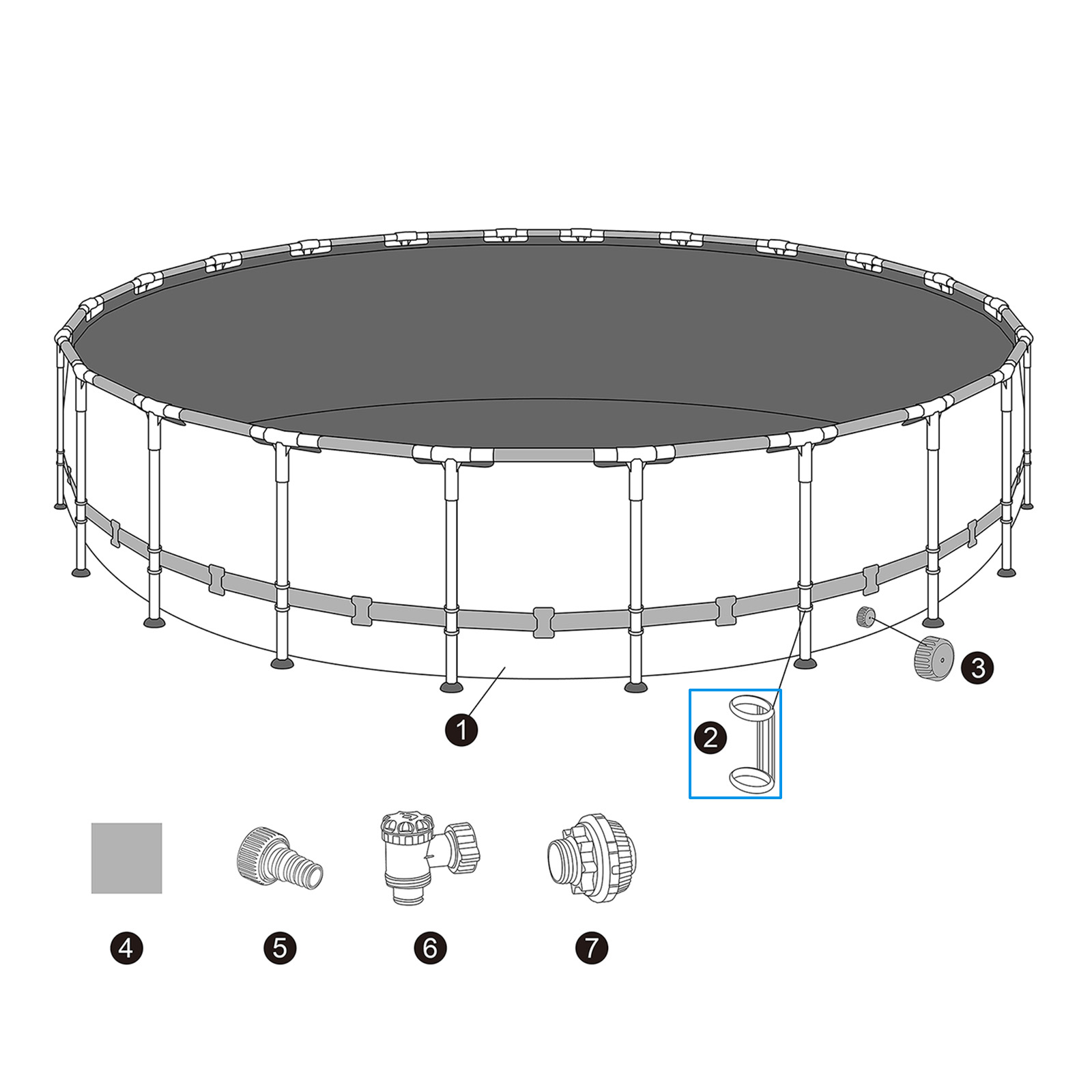 Bestway® Ersatzteil Kunststoffring zur Sicherung vertikaler Poolbeine von APX 365 Pools