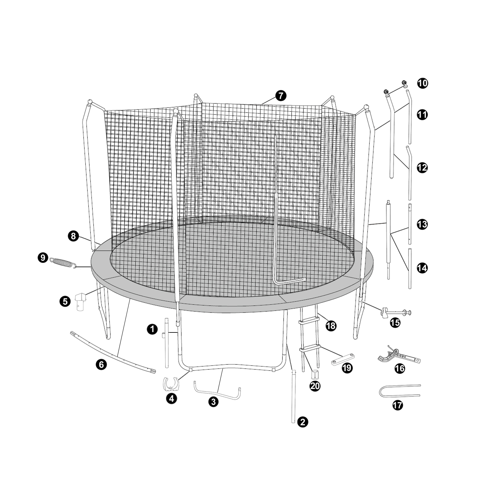 Bestway® Spare Part Vertical Leg B for 12' x 9'1"/3.66m x 2.78m Xtreme Air Trampoline