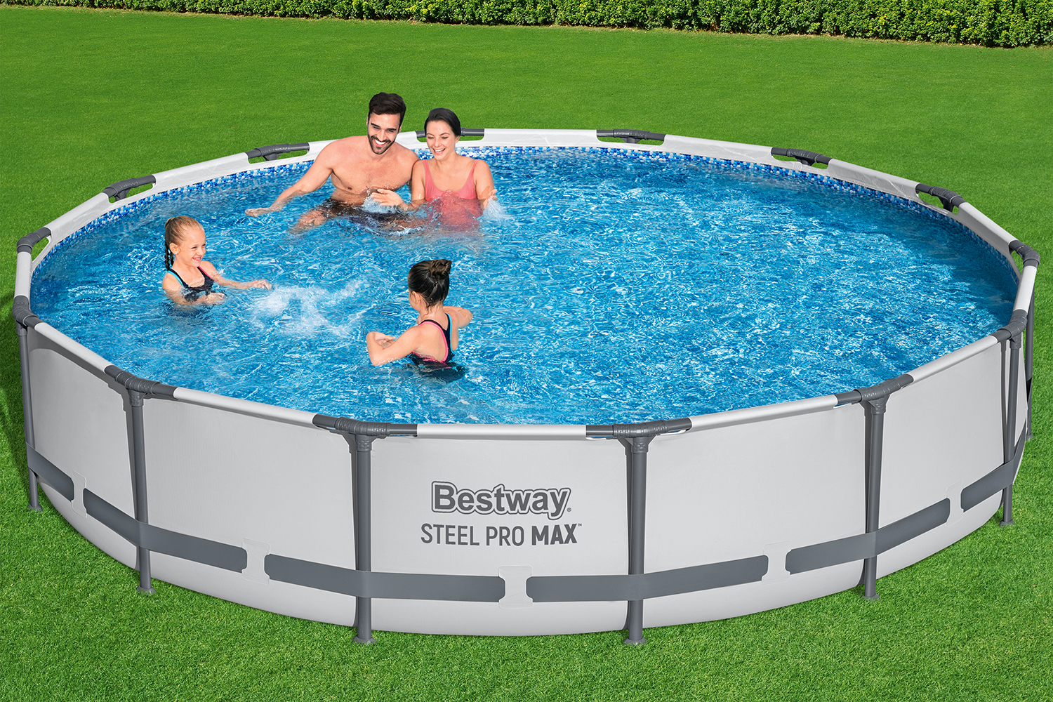 Steel Pro MAX™ Frame Pool Set mit Filterpumpe Ø 427 x 84 cm, lichtgrau, rund