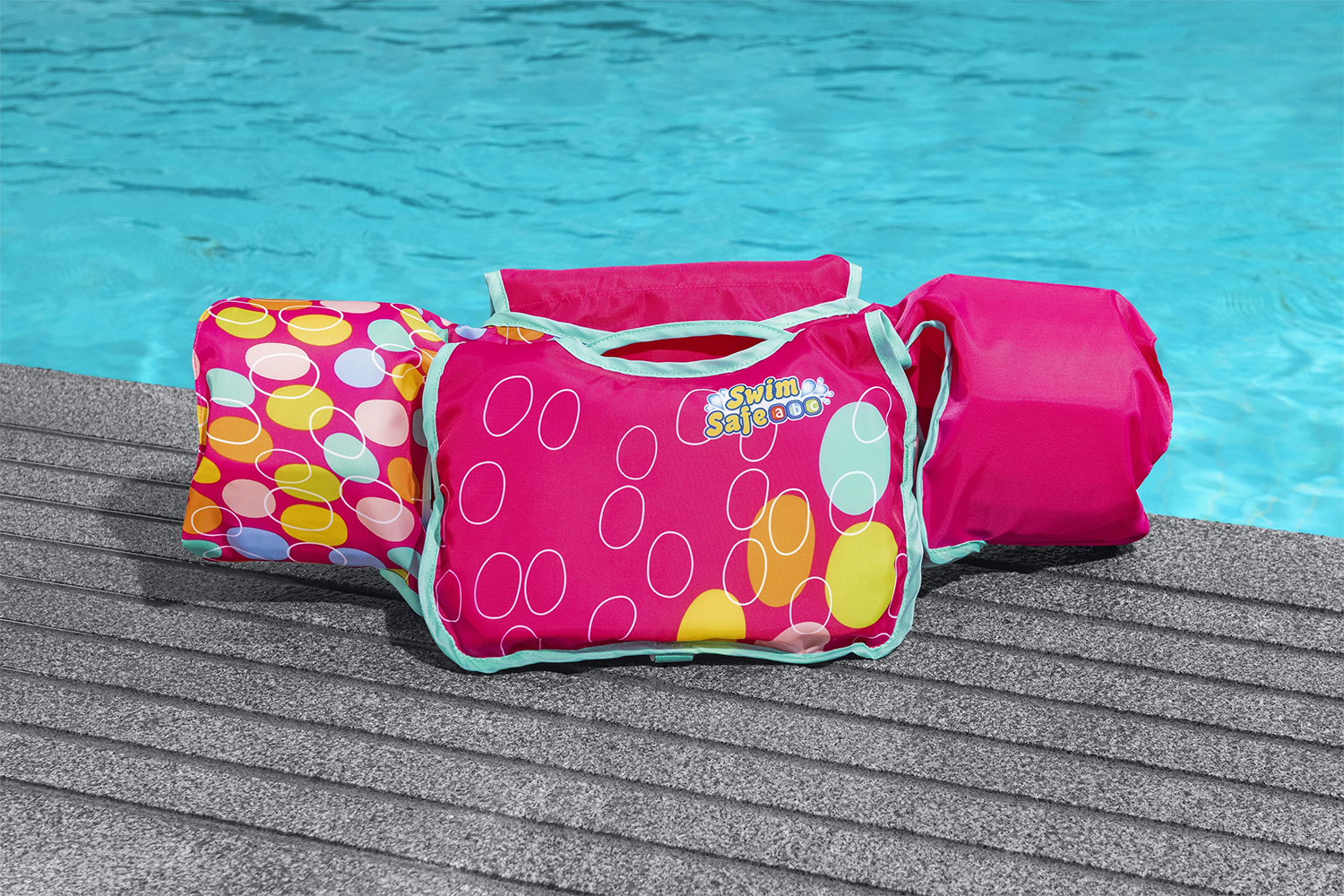 Swim Safe ABC™ Schwimmflügelweste Stufe B AquaStar™ mit Textilbezug 3-6 Jahre, sortiert