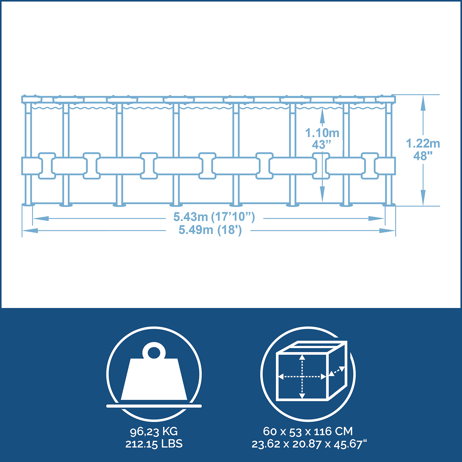 Power Steel™ Swim Vista Series™ Solo Pool ohne Zubehör Ø 549 x 122 cm, Holz-Optik (Pinie), rund Power Steel™ Swim Vista Series™ Solo Pool ohne Zubehör Ø 549 x 122 cm, Holz-Optik (Pinie), rund