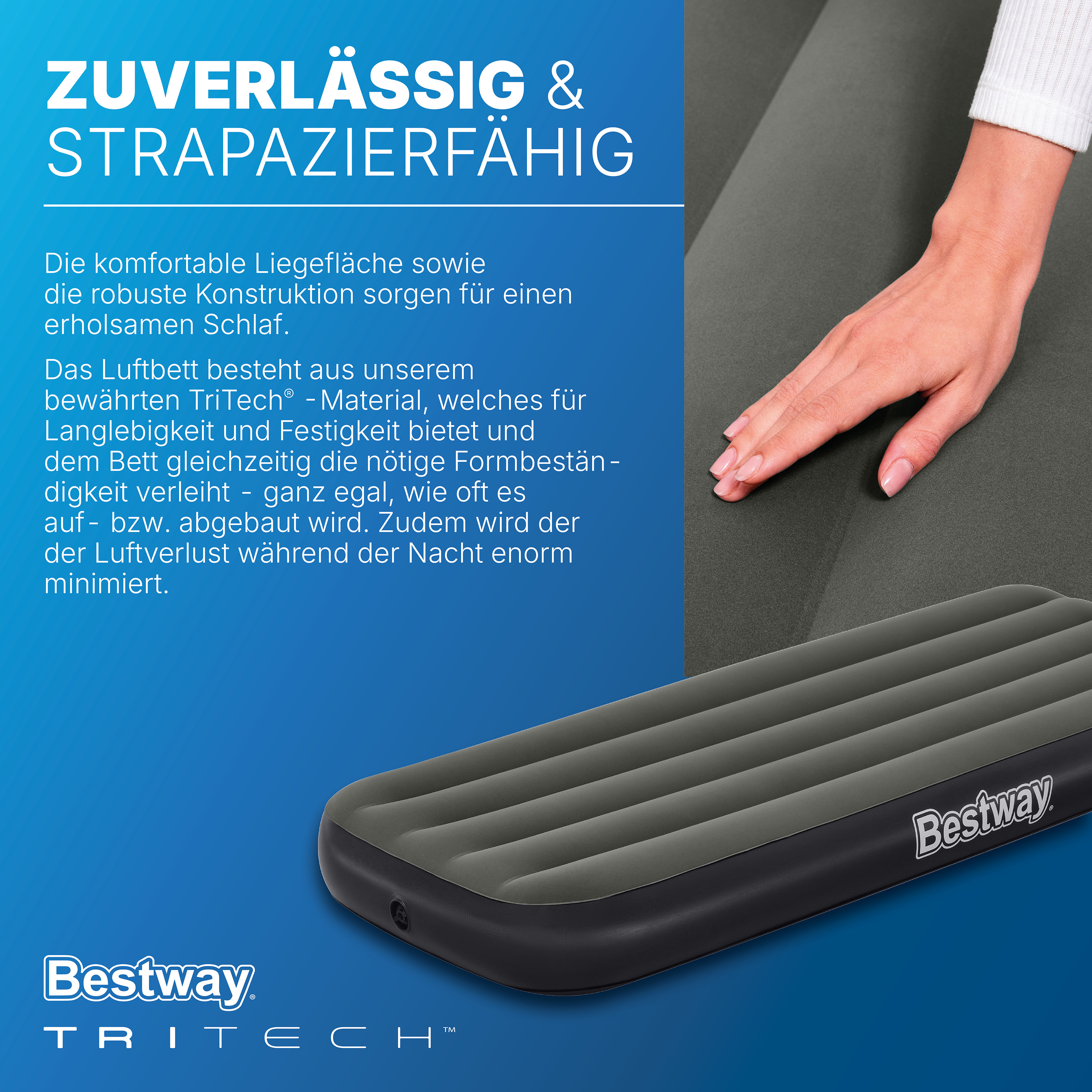 TriTech® Single-Luftbett 185 x 76 x 25 cm