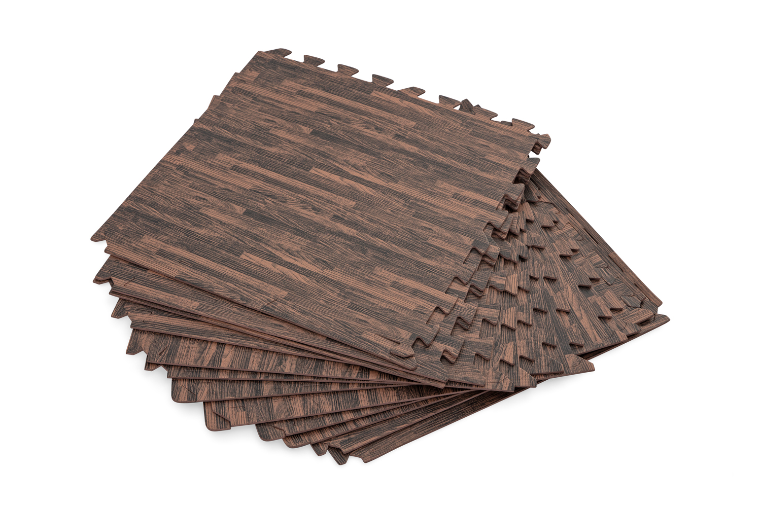 Pool-Bodenschutzfliesen Set 12 Stück á 50 x 50 cm, Holz-Optik (Palisander)