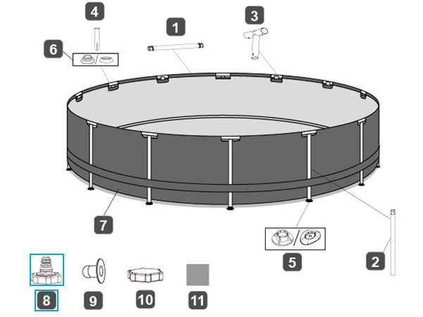 Poolschlauch Ersatz 3,8cm X 1m - 2 Stück Kompatibel Mit Intex Filterpumpen 1500-2500 GPH