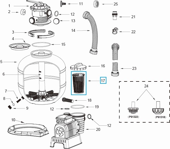 Bestway® Spare Part Strainer for Flowclear™ sand filter unit (except 2.006 l/h)