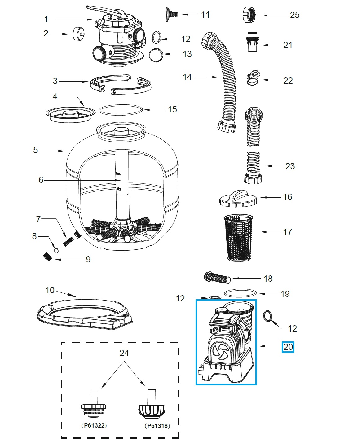 Bestway® Ersatzteil Pumpeneinheit für Flowclear™ Sandfilteranlage (58499 | GS)