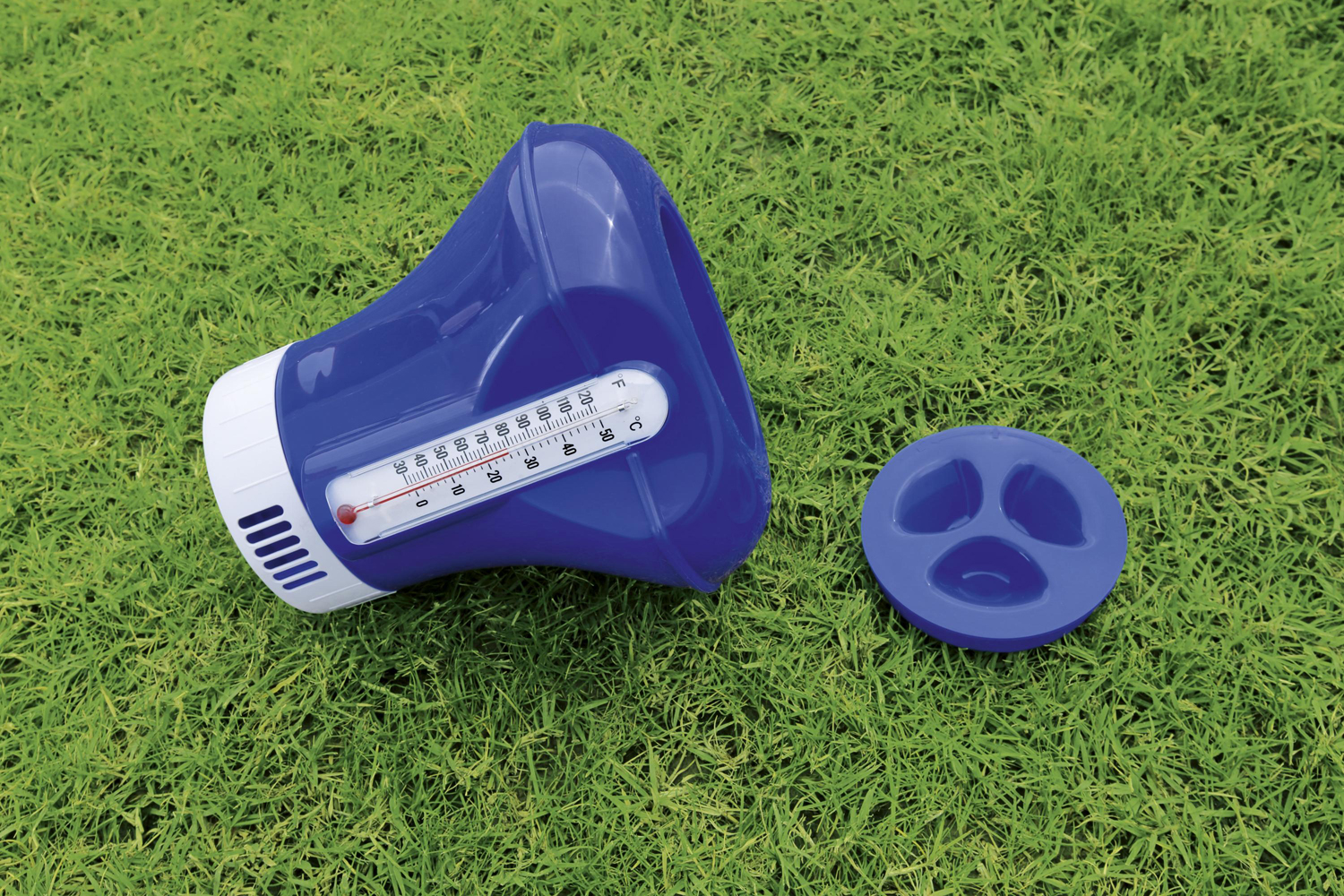 Flowclear Dosierschwimmer mit Thermometer sortiert