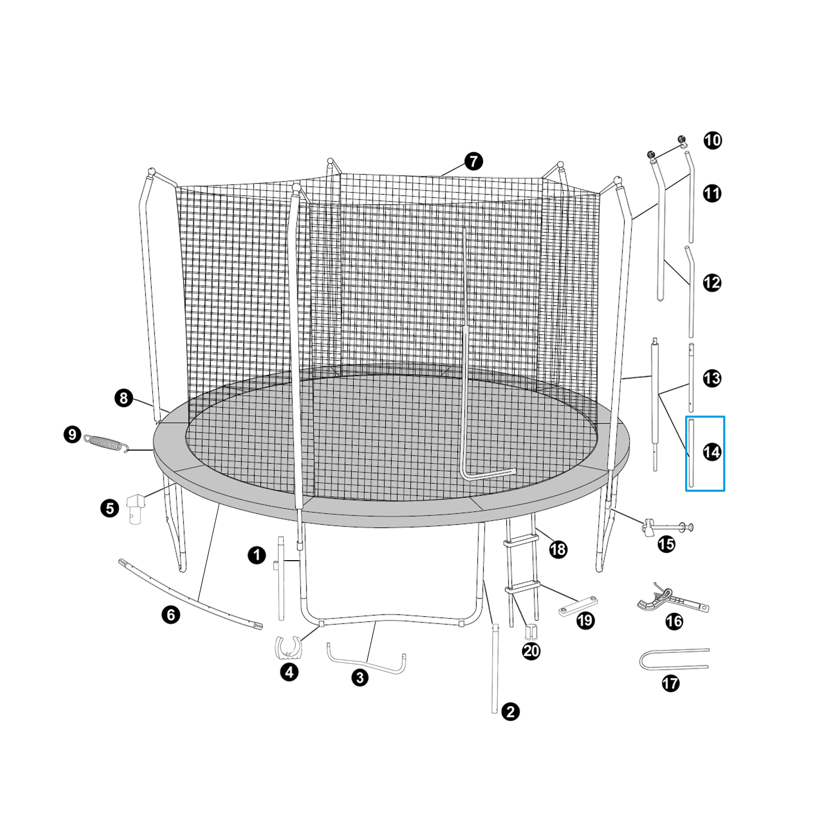 Bestway® Spare Part Foam for Lower Frame Support 12' x 9'1"/3.66m x 2.78m Xtreme Air Trampoline