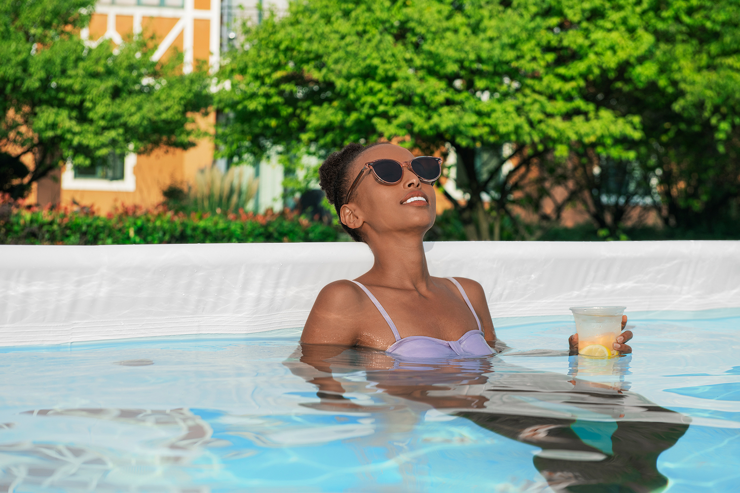 Power Steel™ Solo Pool ohne Zubehör 488 x 244 x 122 cm, Marmor-Optik (Schiefergrau), eckig