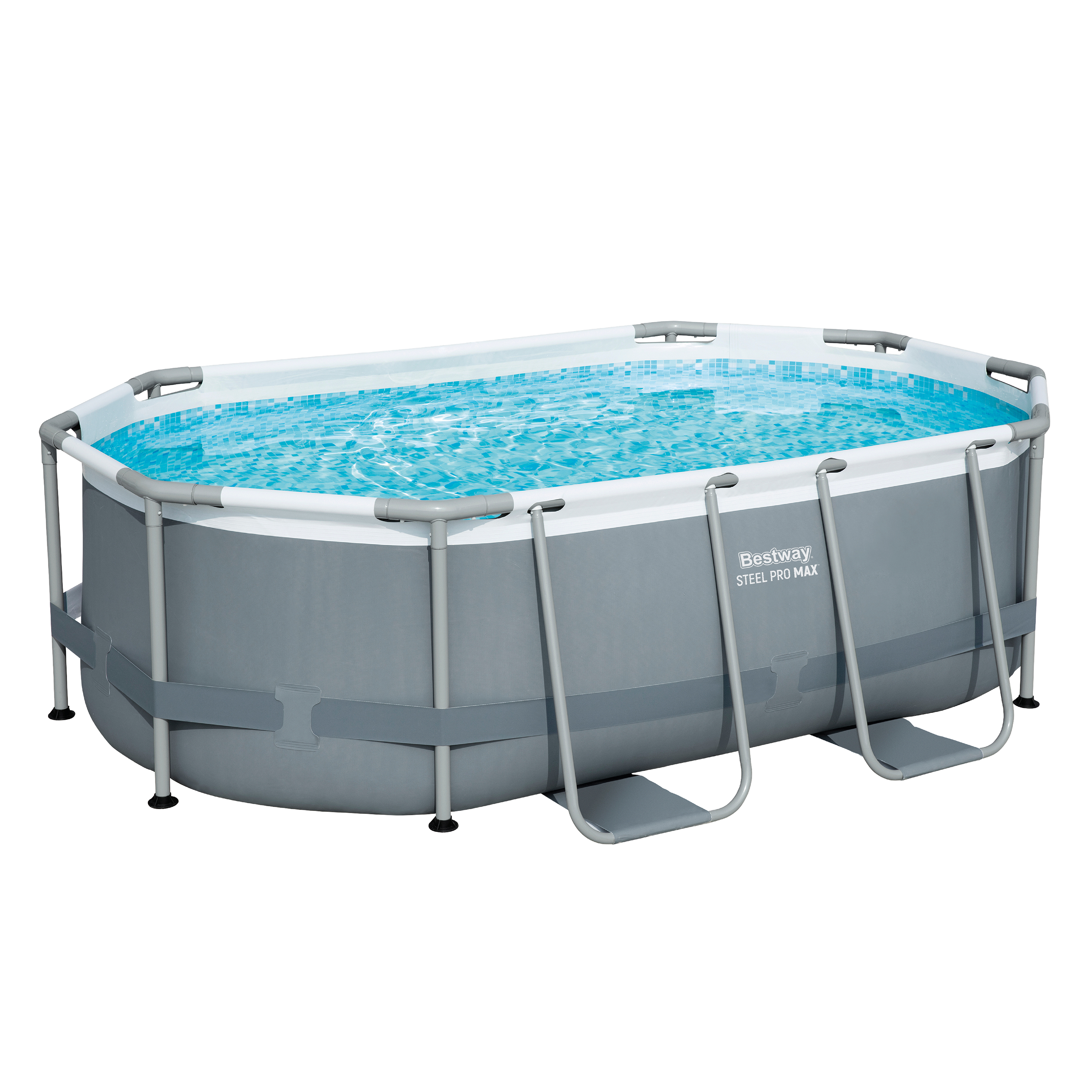 Steel Pro MAX™ Solo Pool ohne Zubehör 305 x 200 x 84 cm, grau, oval
