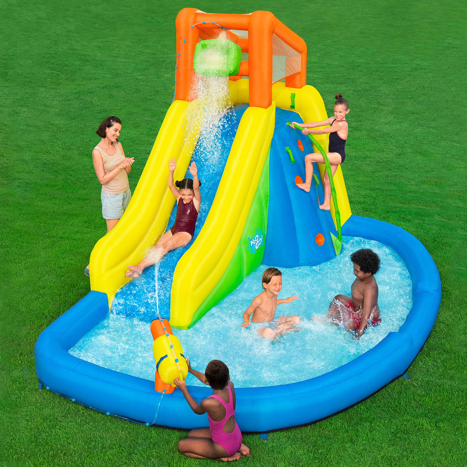 H2OGO!® Mega-Wasserpark Wasserberg mit Dauergebläse 435 x 286 x 267 cm H2OGO!® Mega-Wasserpark Wasserberg mit Dauergebläse 435 x 286 x 267 cm