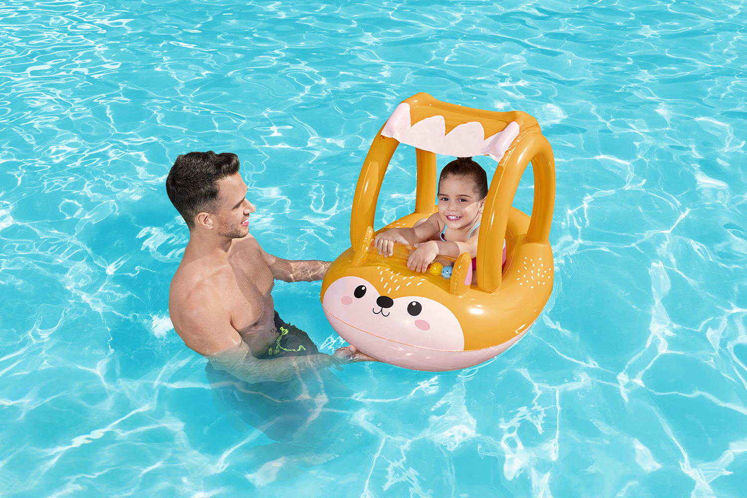 Friendly Fox™ Kinder Schlauchboot mit Sonnenschutzdach 94 x 66 cm