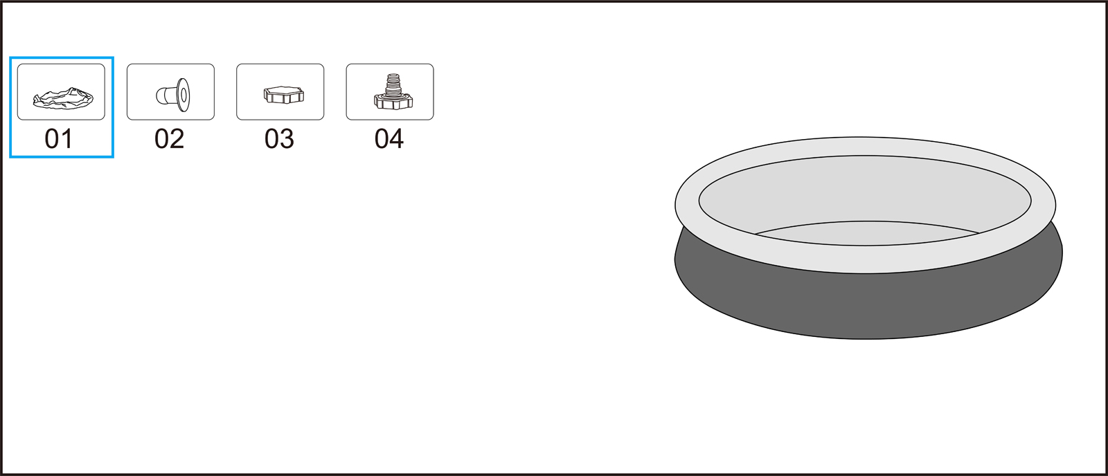 Bestway® Spare Part Pool liner rattan optics (grey) for Fast Set™ pool, 366 x 76 cm, round Bestway® Spare Part Pool liner rattan optics (grey) for Fast Set™ pool, 366 x 76 cm, round