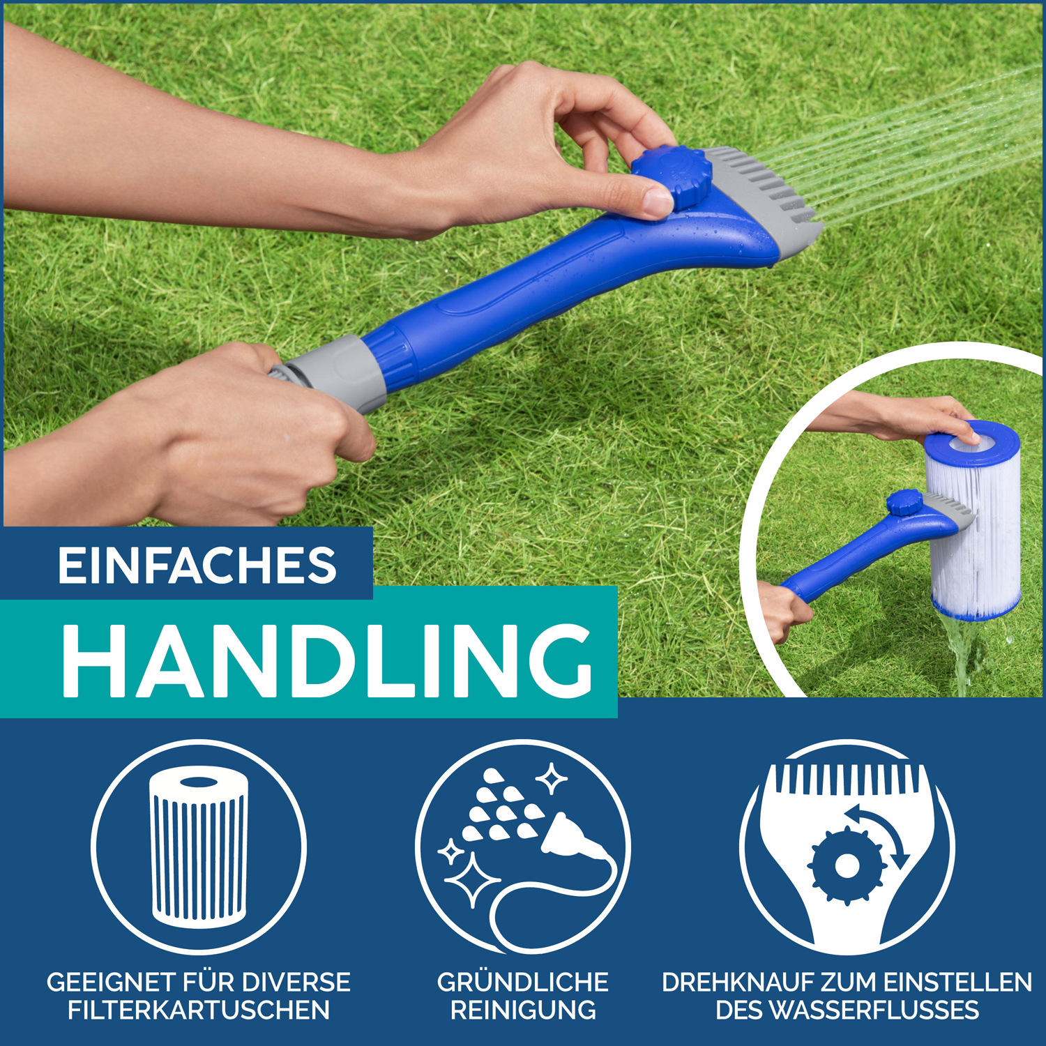 Flowclear™ Reinigungsaufsatz AquaLite™ für Filterkartuschen 29,5 x 9 x 6 cm