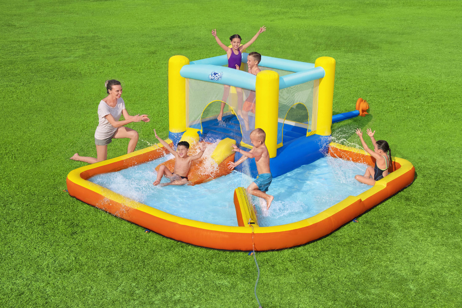 H2OGO!® Mega-Wasserpark mit Dauergebläse Beach Bounce 365 x 340 x 152 cm