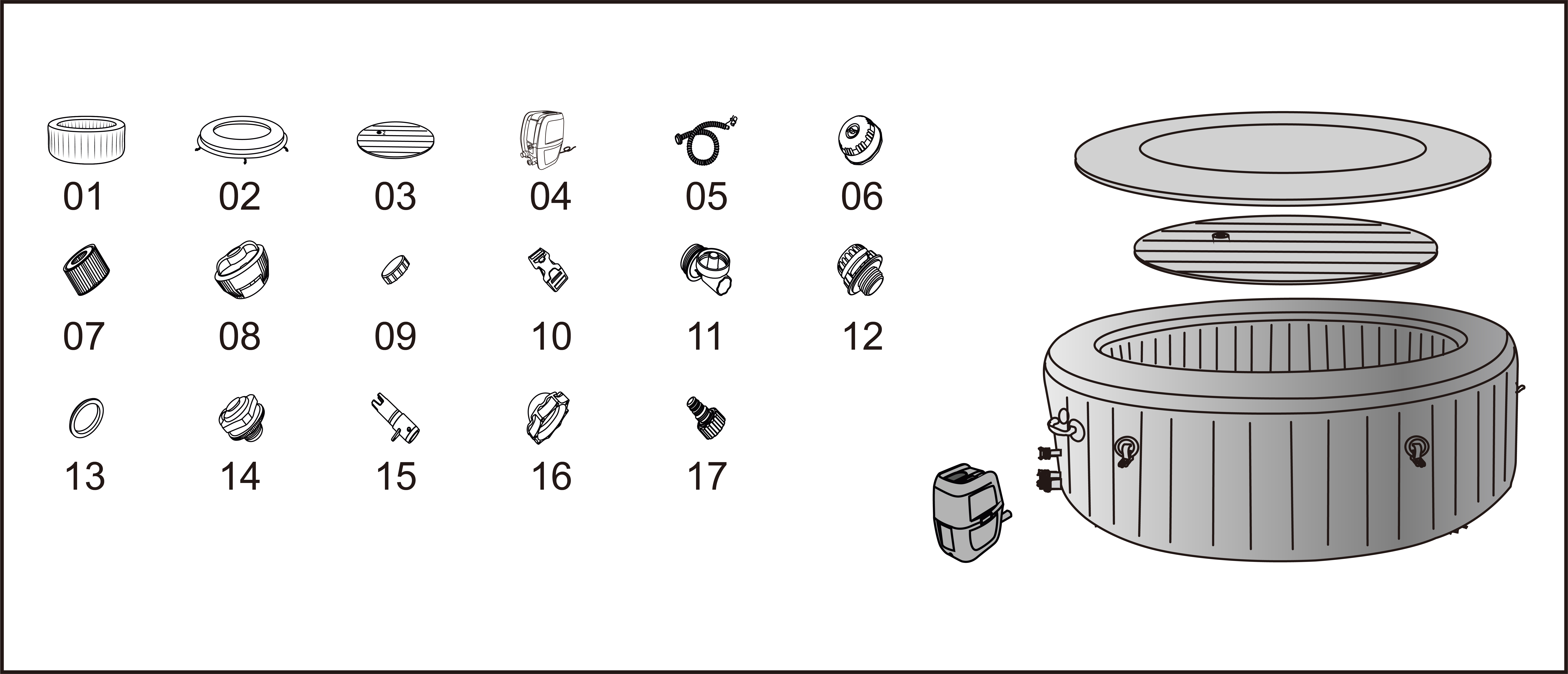 Bestway® Spare Part Inflation nut (including Screws & O-ring) for LAY-Z-SPA® whirlpools Bestway® Spare Part Inflation nut (including Screws & O-ring) for LAY-Z-SPA® whirlpools