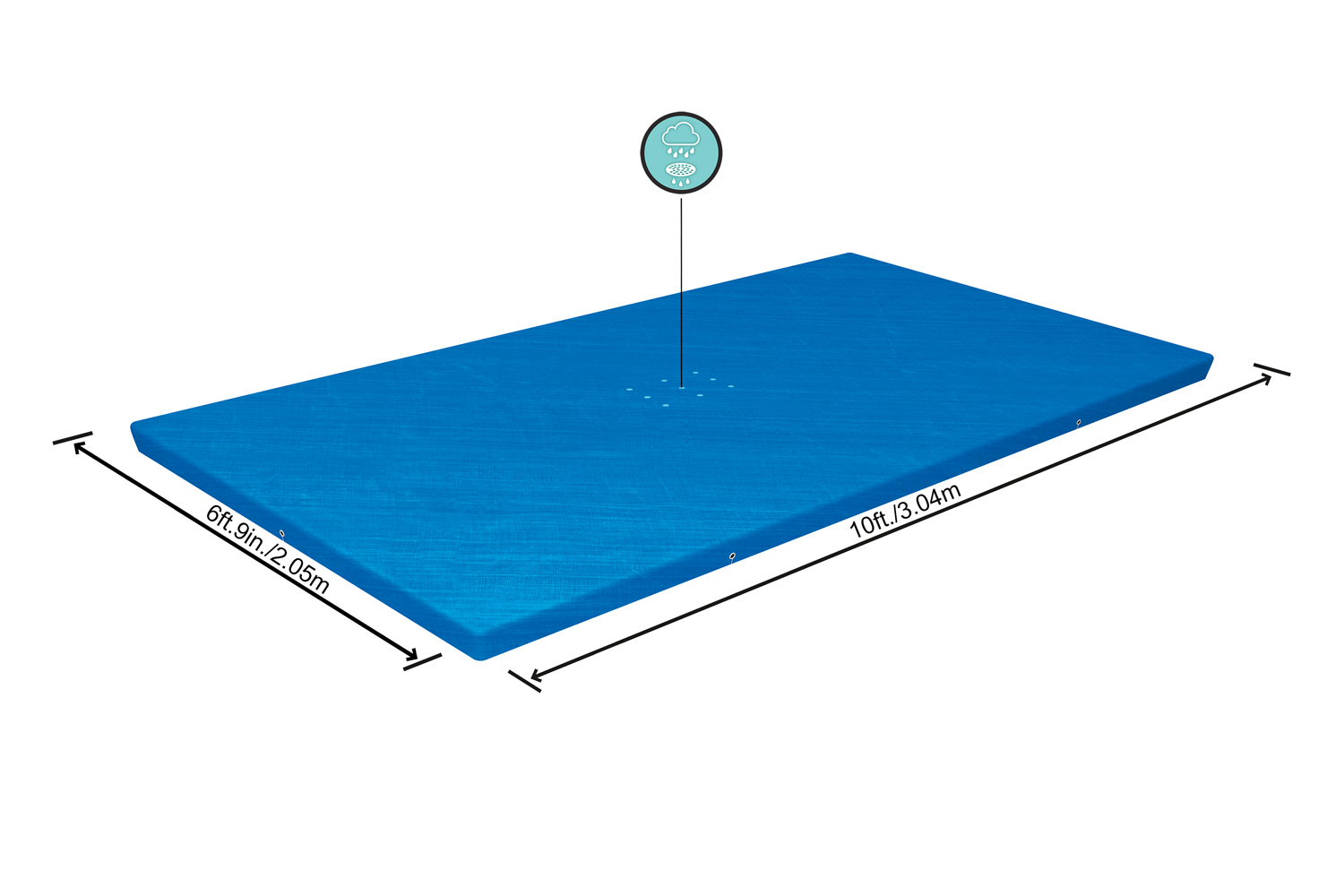 PE-Abdeckplane 304 x 205 cm, blau, eckig