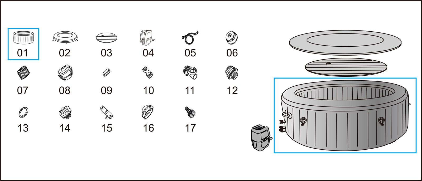 Bestway® Spare Part Liner braided optics (anthracite) for LAY-Z-SPA® Havana AirJet™ Ø 180x66cm (2022) Bestway® Spare Part Liner braided optics (anthracite) for LAY-Z-SPA® Havana AirJet™ Ø 180x66cm (2022)
