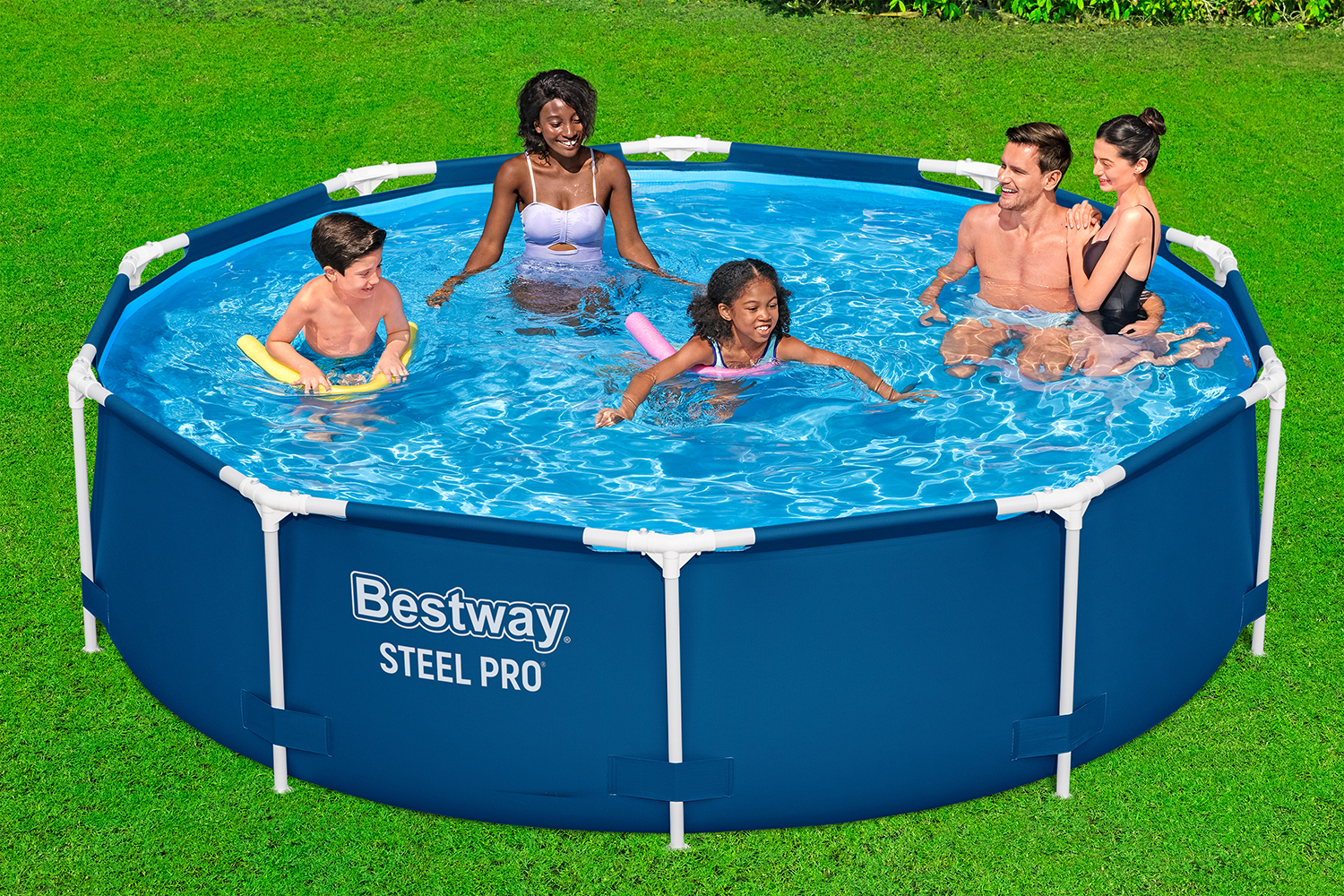 Steel Pro™ Frame Pool Set mit Filterpumpe Ø 305 x 76 cm, dunkelblau, rund