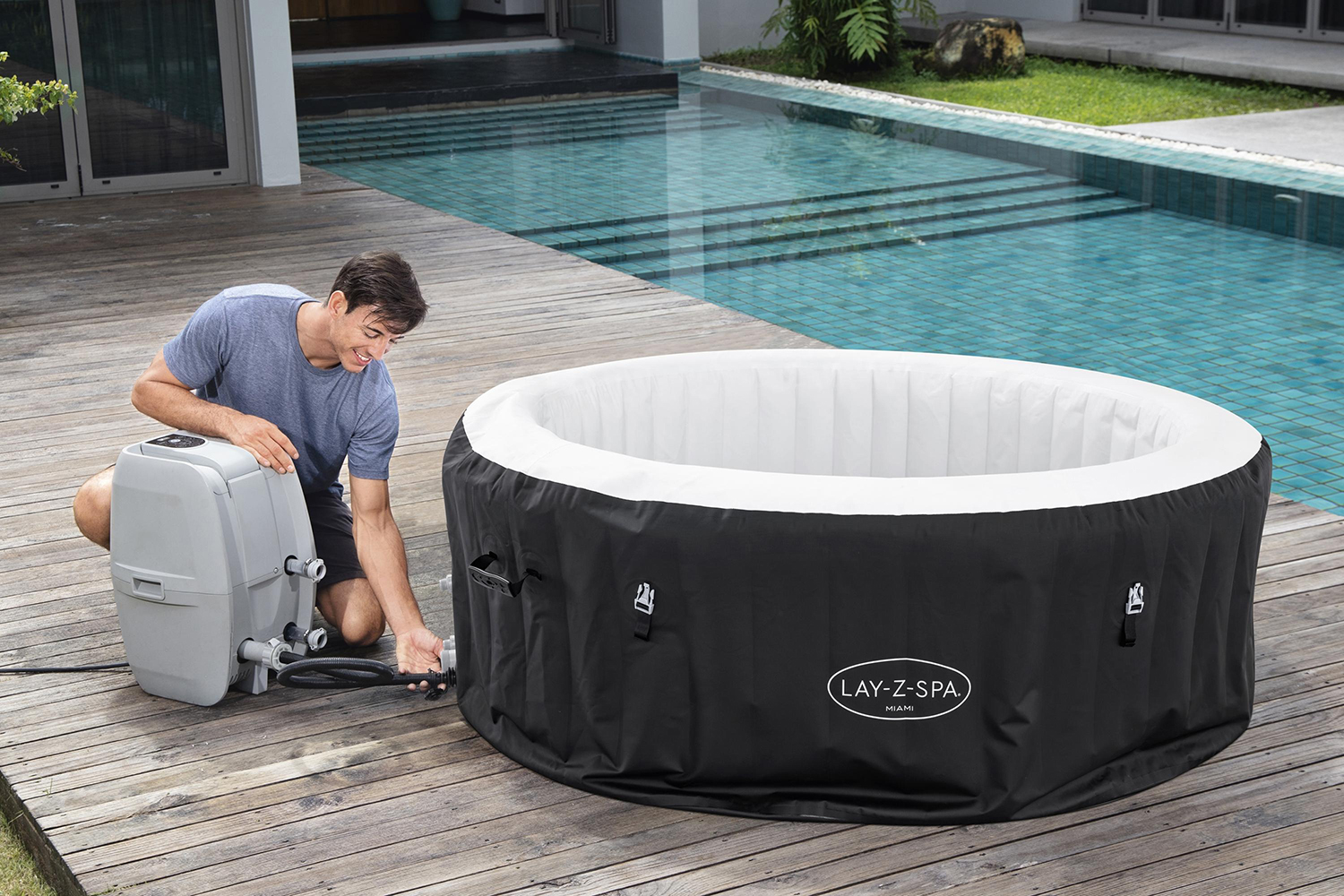 LAY-Z-SPA® Whirlpool Miami AirJet™ Ø 180 x 66 cm, rund