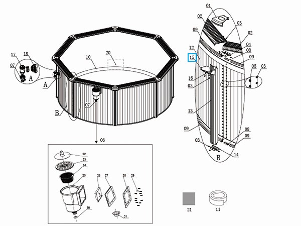 Bestway® Spare Part Bottom joint protector (white) for Hydrium™ steel wall pools