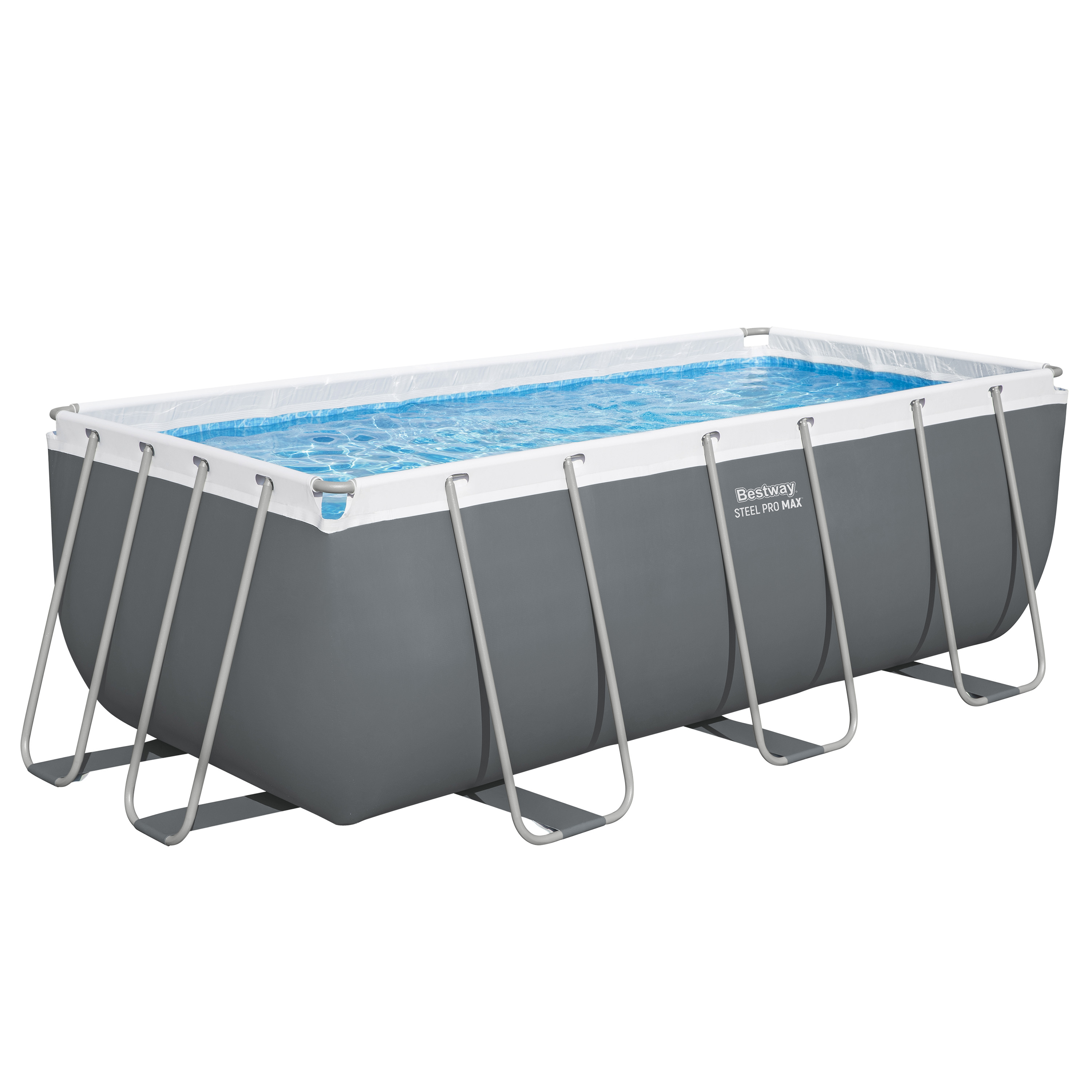 Steel Pro MAX™ Solo Pool ohne Zubehör 412 x 201 x 122 cm, grau, eckig