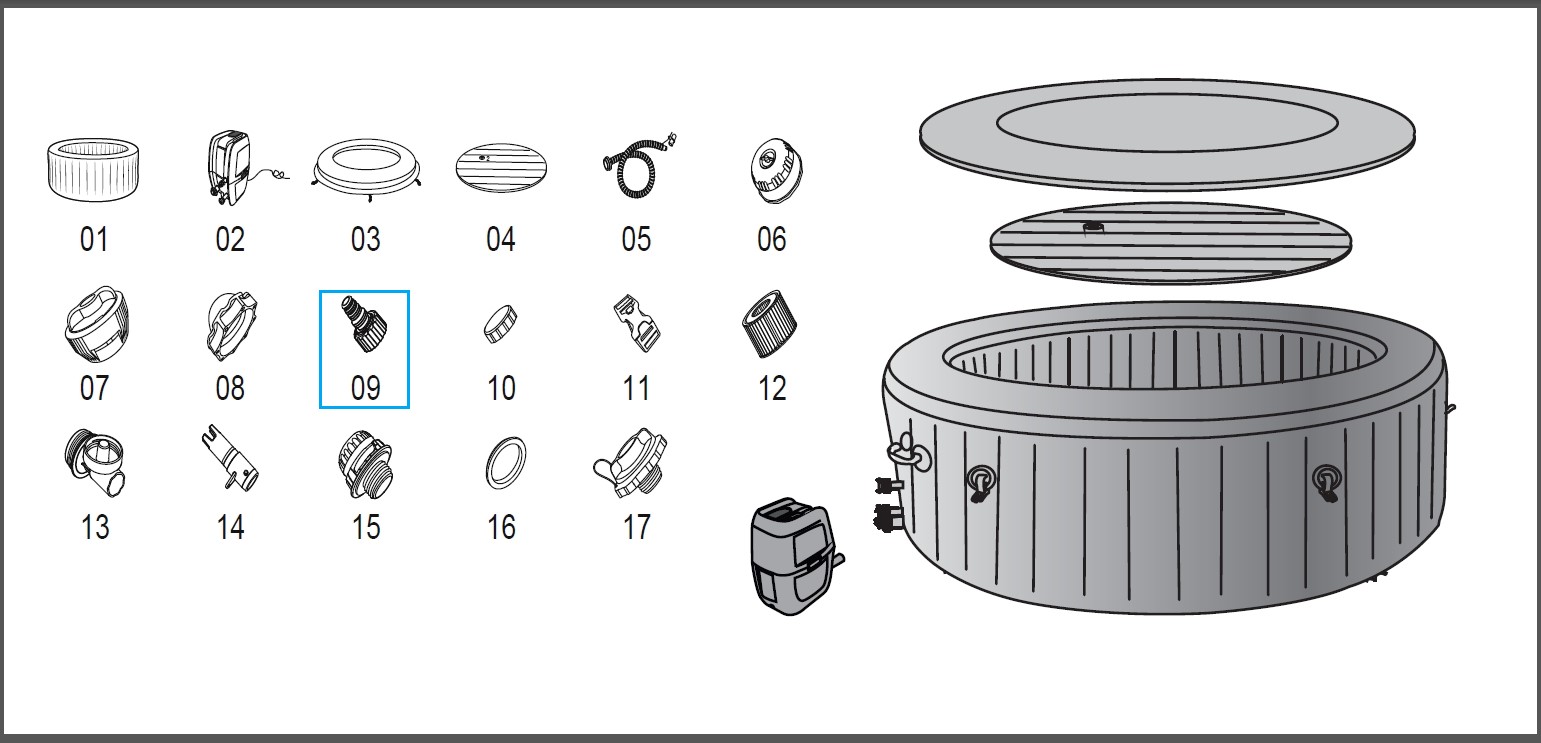 Bestway® Spare Part Drain valve adapter for Lay-Z-Spa™ whirlpools (except DropStitch™)
