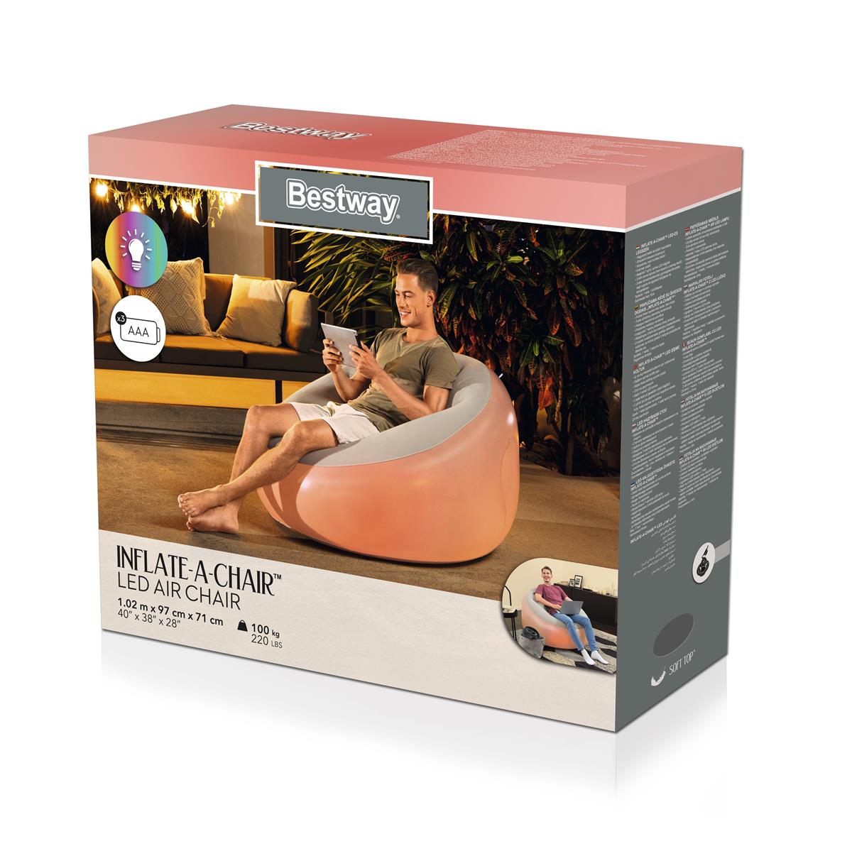 Inflate-A-Chair™ LED-Luftsessel 102 x 97 x 71 cm