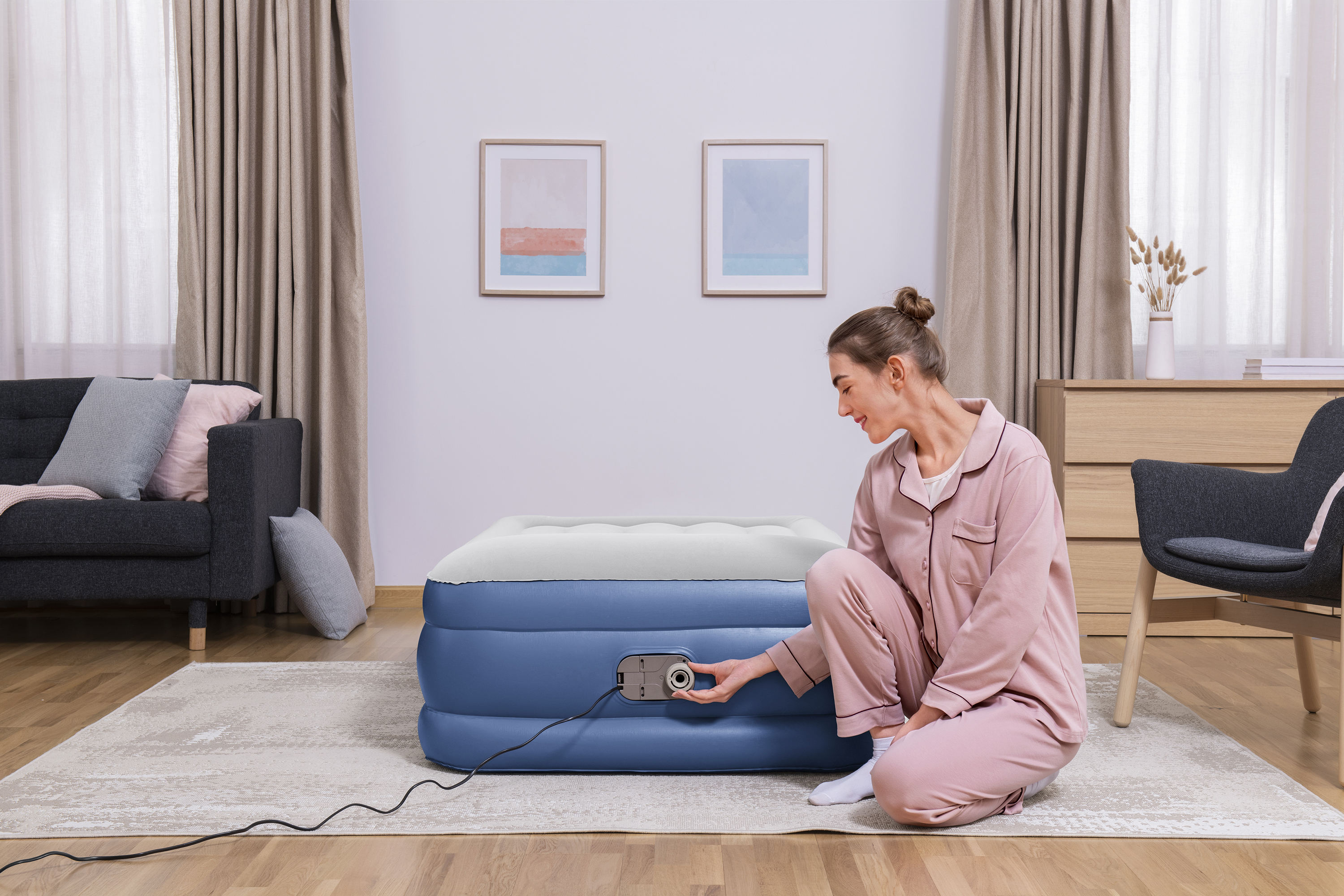 TriTech® Single-Luftbett mit integrierter Elektropumpe 191 x 97 x 46 cm TriTech® Single-Luftbett mit integrierter Elektropumpe 191 x 97 x 46 cm