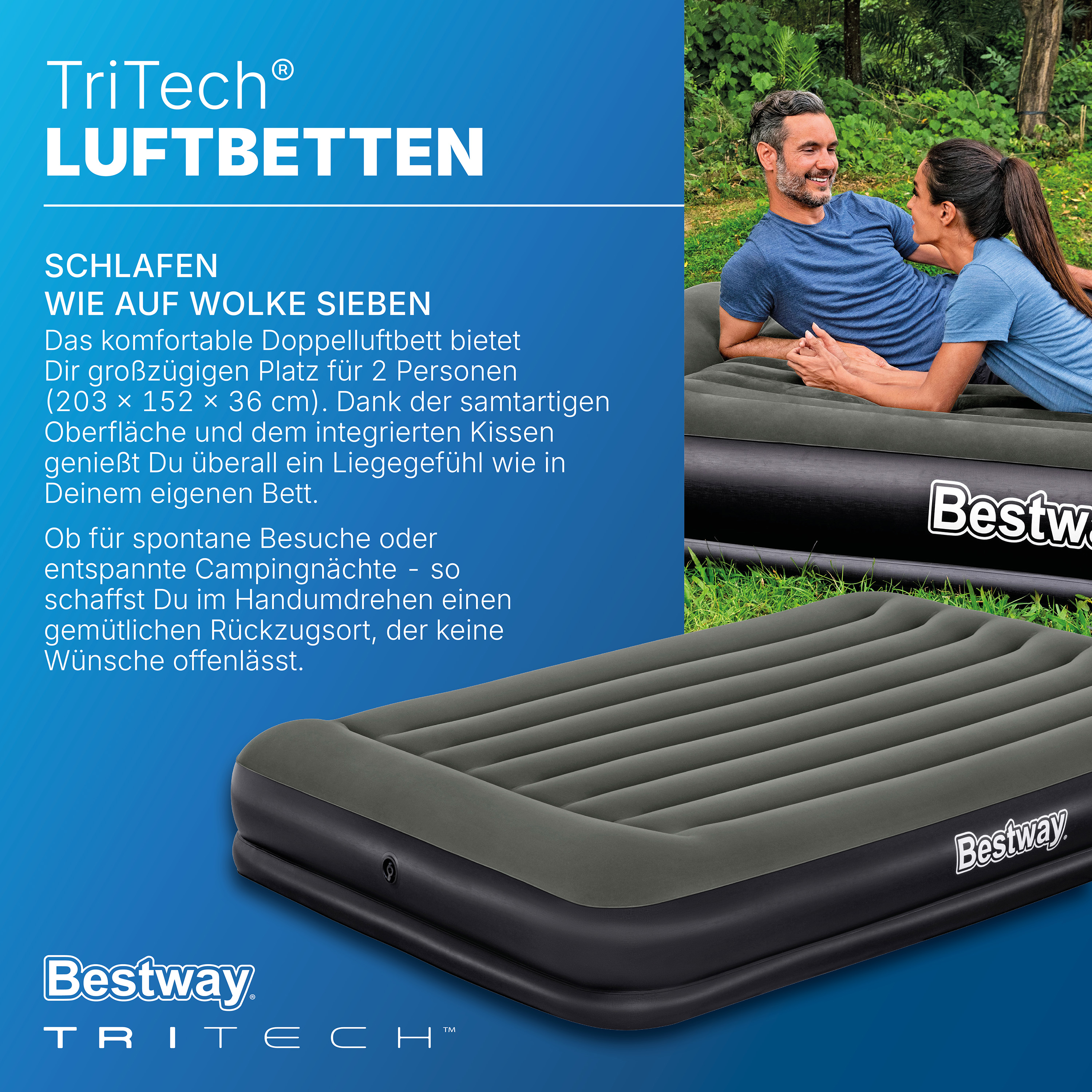 TriTech® Doppelluftbett 203 x 152 x 36 cm