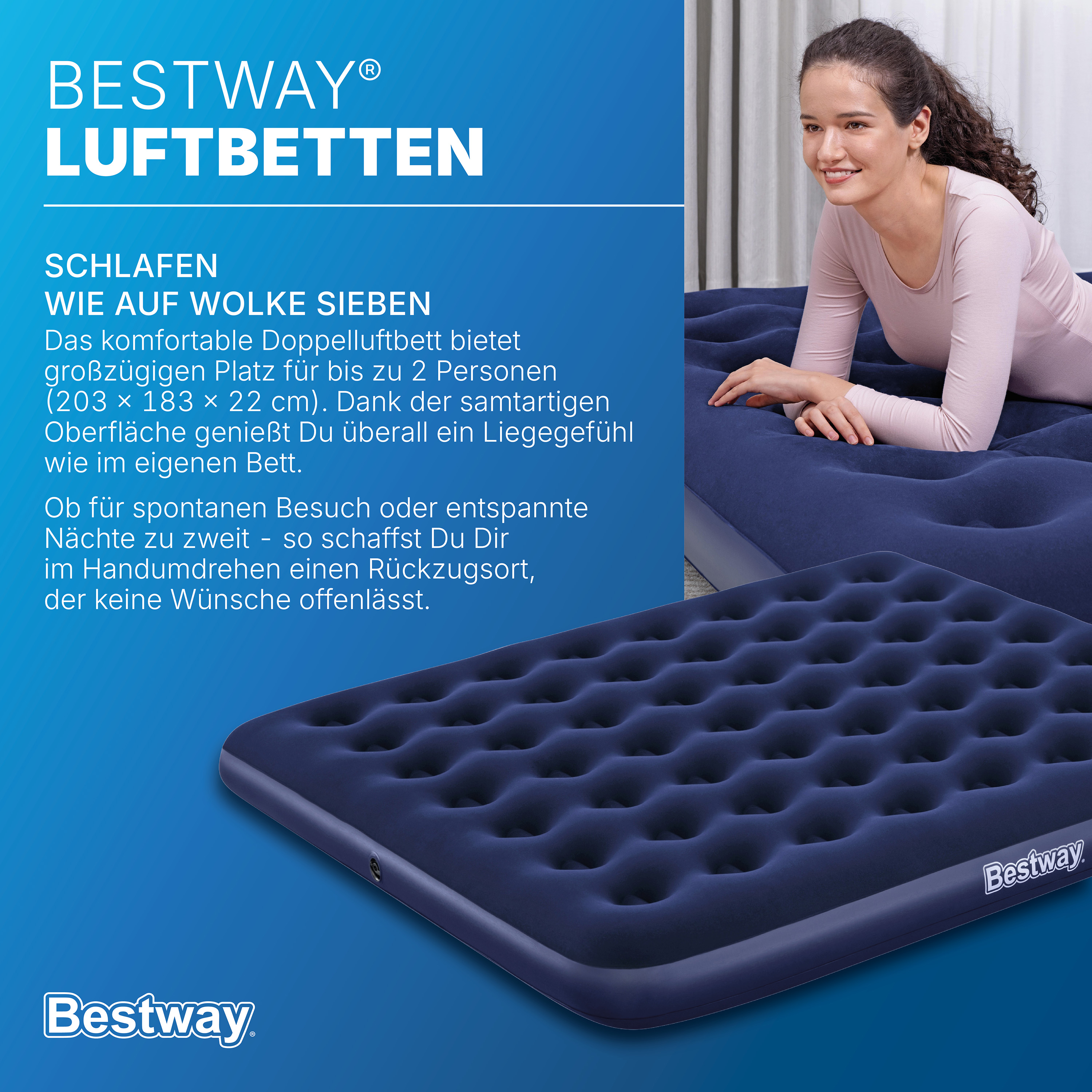 Doppelluftbett 203 x 183 x 22 cm