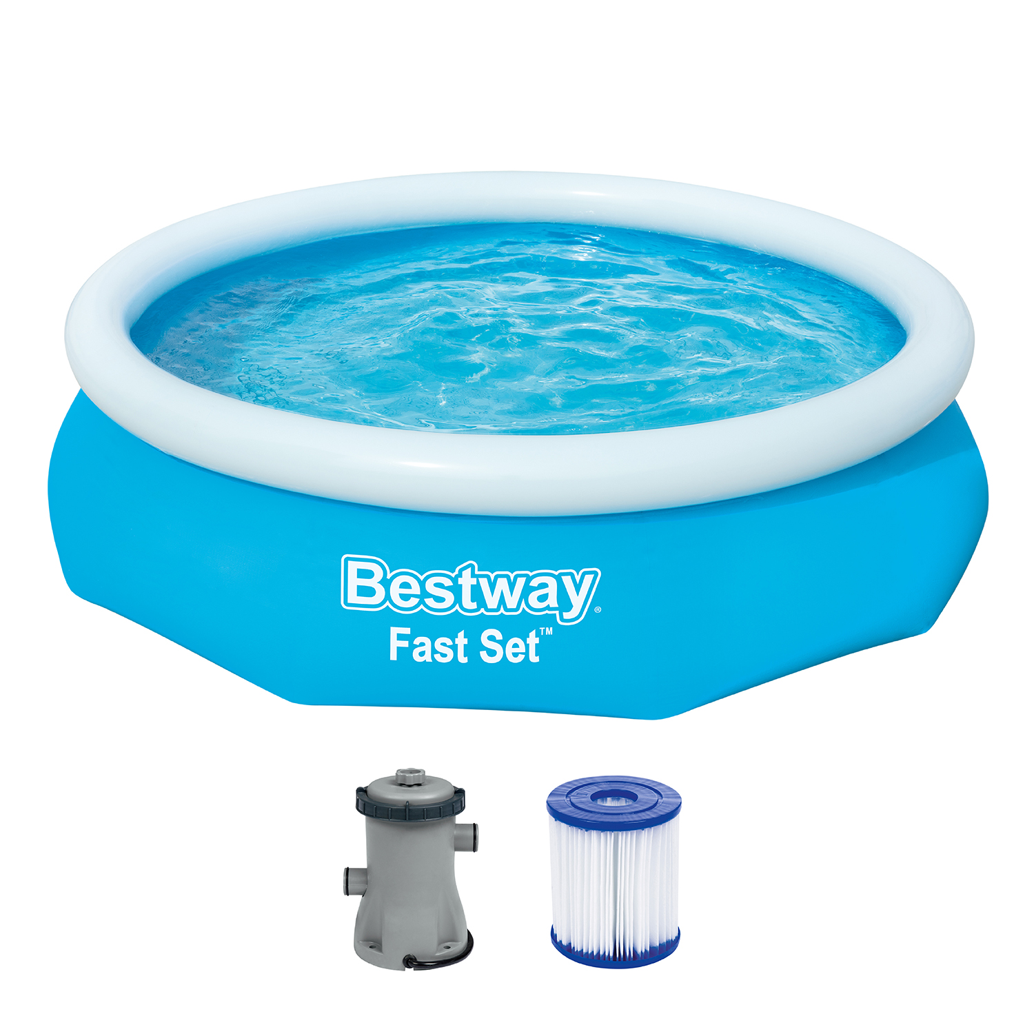 Fast Set™ Aufstellpool Set mit Filterpumpe Ø 366 x 76 cm, blau, rund