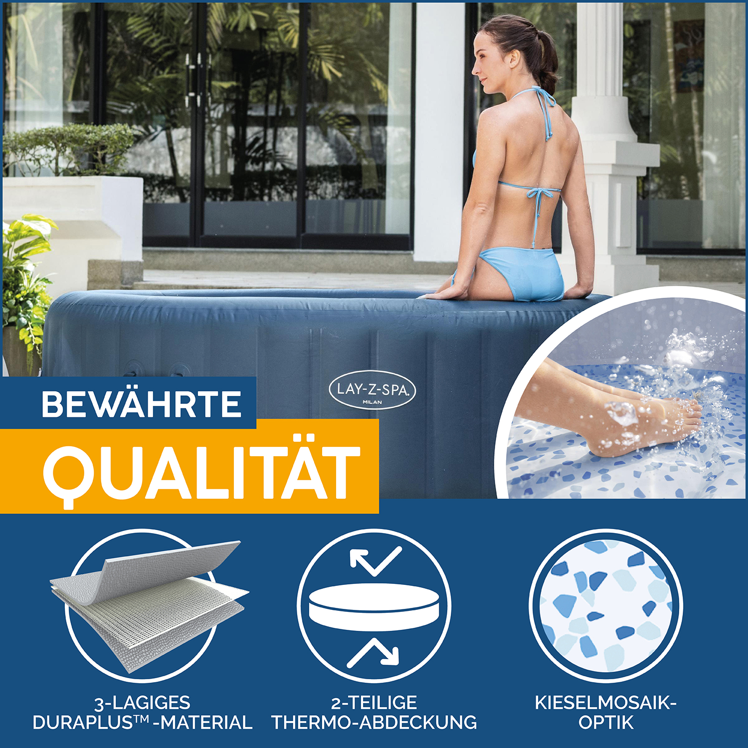 LAY-Z-SPA® WLAN-Whirlpool Milan AirJet Plus™ Ø 196 x 71 cm, rund