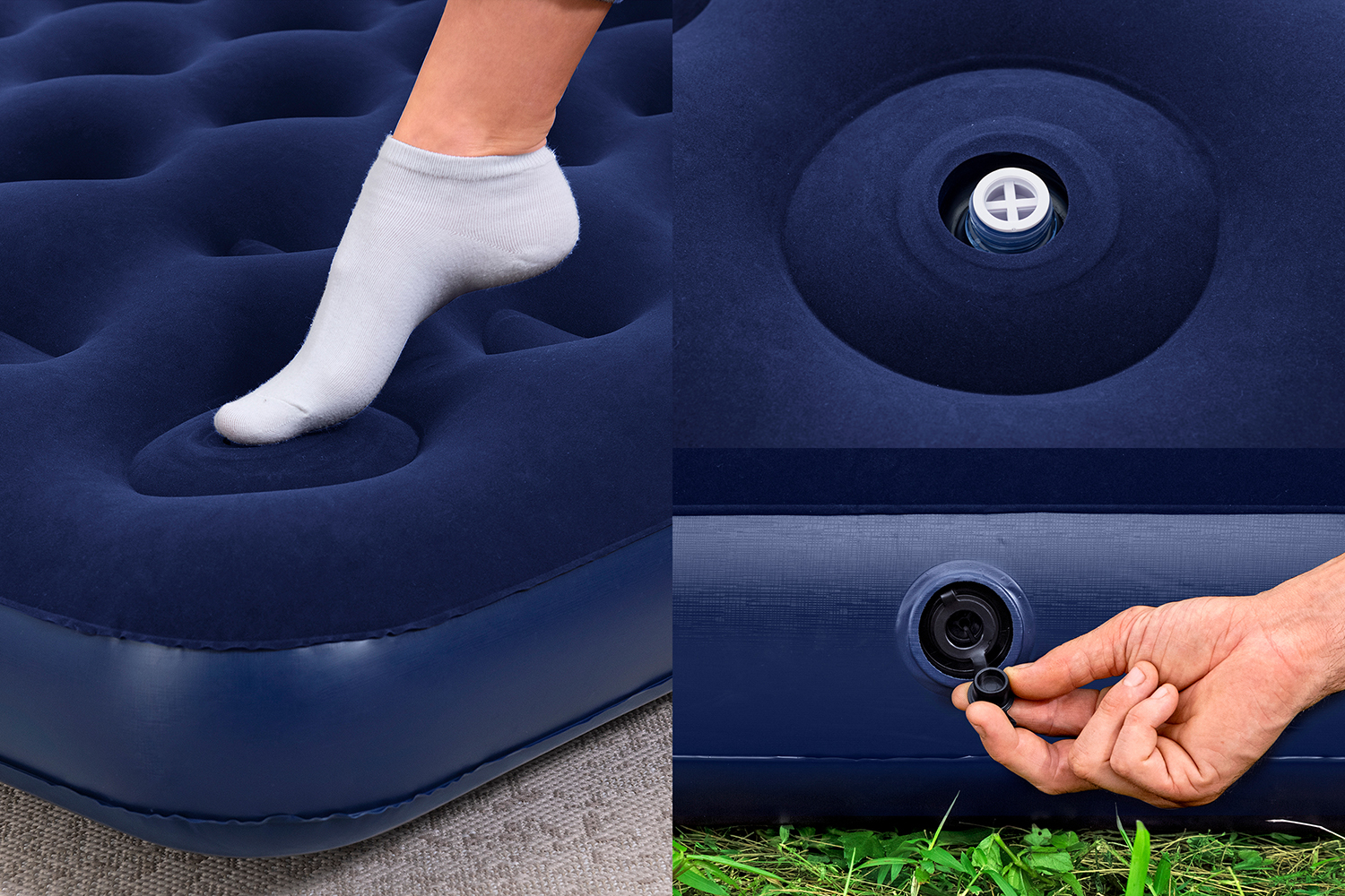 Doppelluftbett mit integrierter Fußpumpe 203 x 152 x 28 cm Doppelluftbett mit integrierter Fußpumpe 203 x 152 x 28 cm