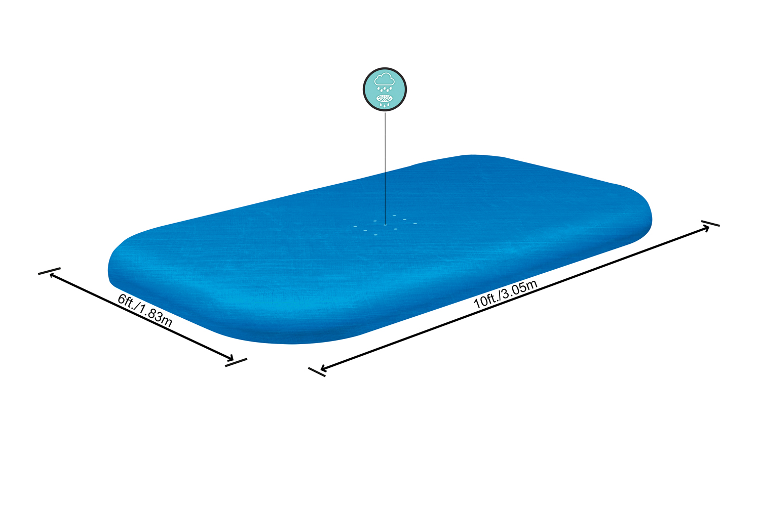 PE-Abdeckplane passend für 305 x 183 cm Family Pools, blau, eckig