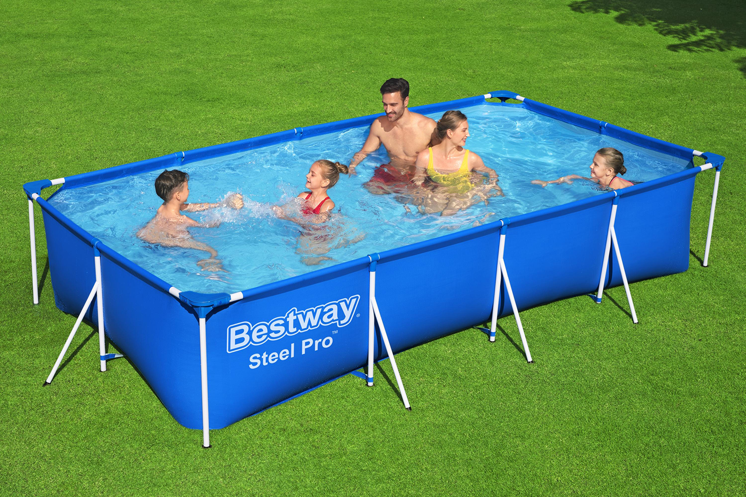 Steel Pro™ Frame Pool ohne Pumpe 400 x 211 x 81 cm , blau, eckig