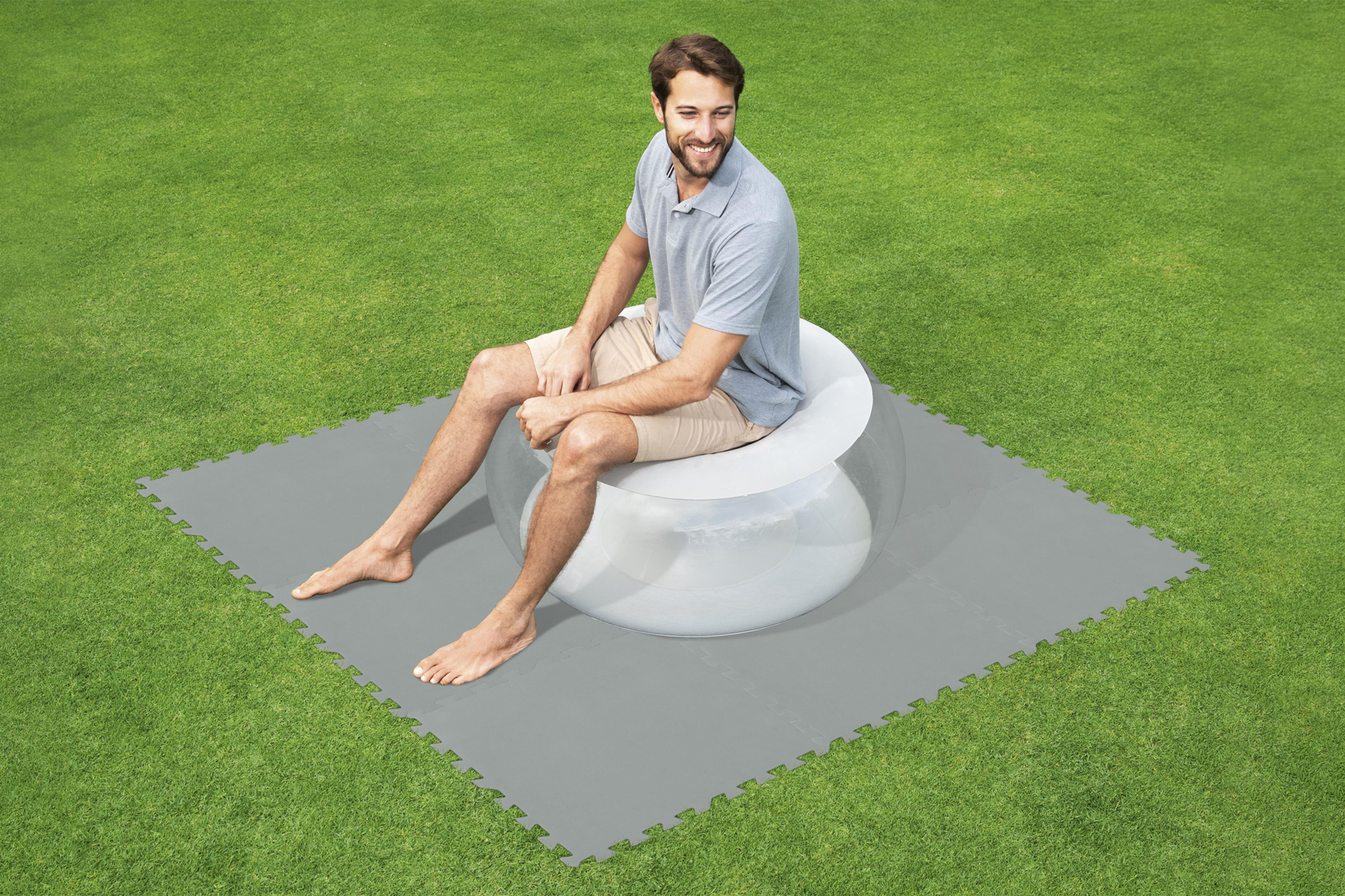 Flowclear™ Pool Bodenschutzfliesen Set, 9 Stück á 50 x 50 cm, grau