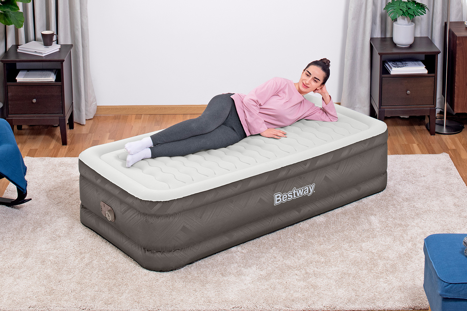 Fortech™ Single Luftbett mit integrierter Elektropumpe 191 x 97 x 46 cm