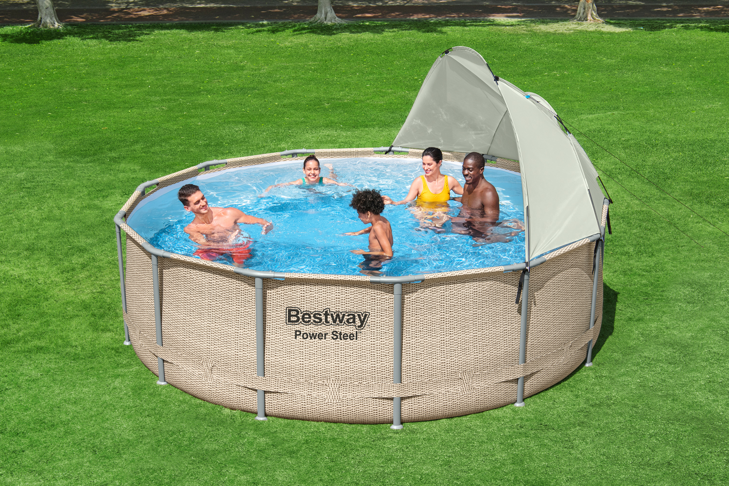 Sonnenschutzdach für runde Pools