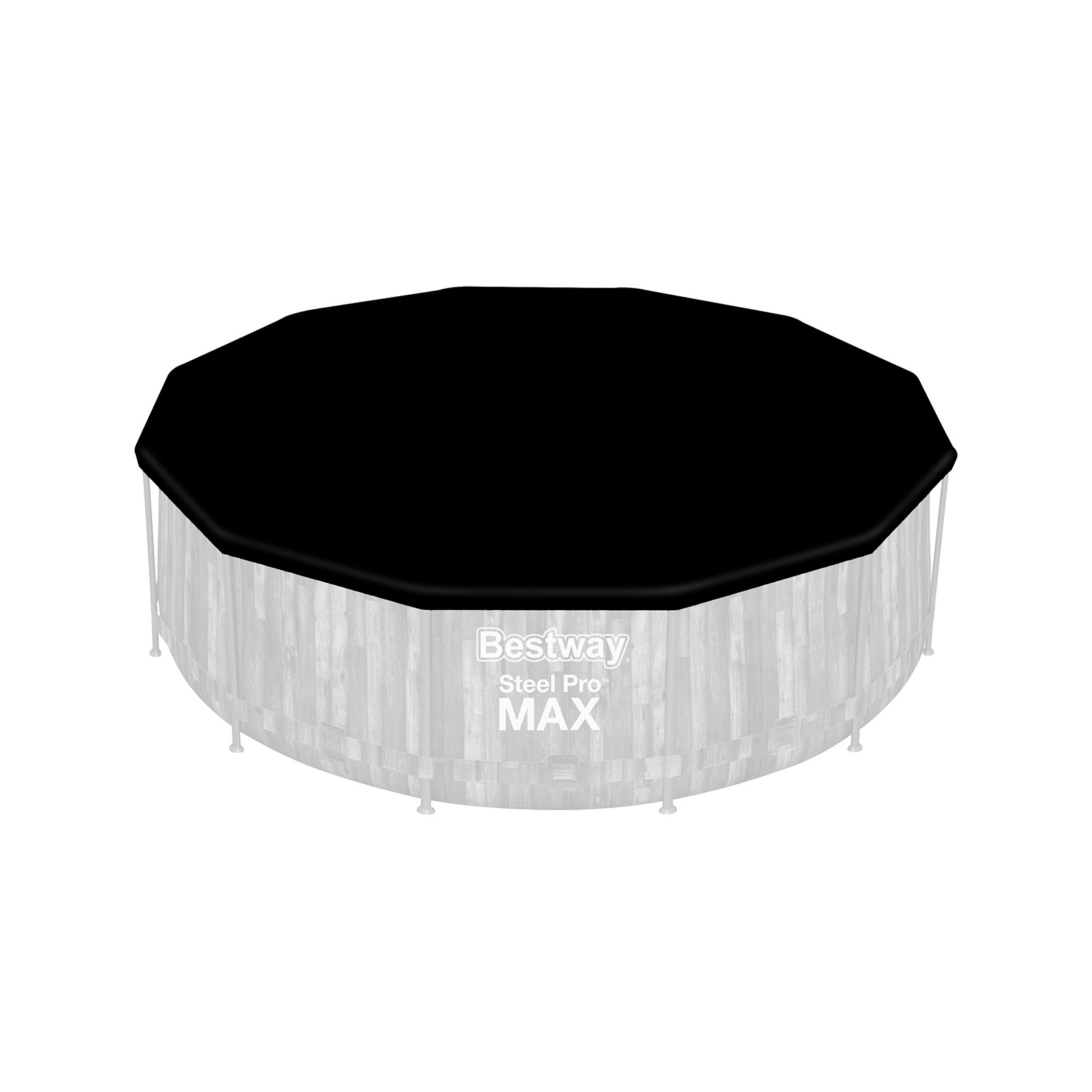 Bestway® Spare Part Pool cover (black) for Power Steel™ and Steel Pro MAX™ pools Ø 366 cm, round Bestway® Spare Part Pool cover (black) for Power Steel™ and Steel Pro MAX™ pools Ø 366 cm, round