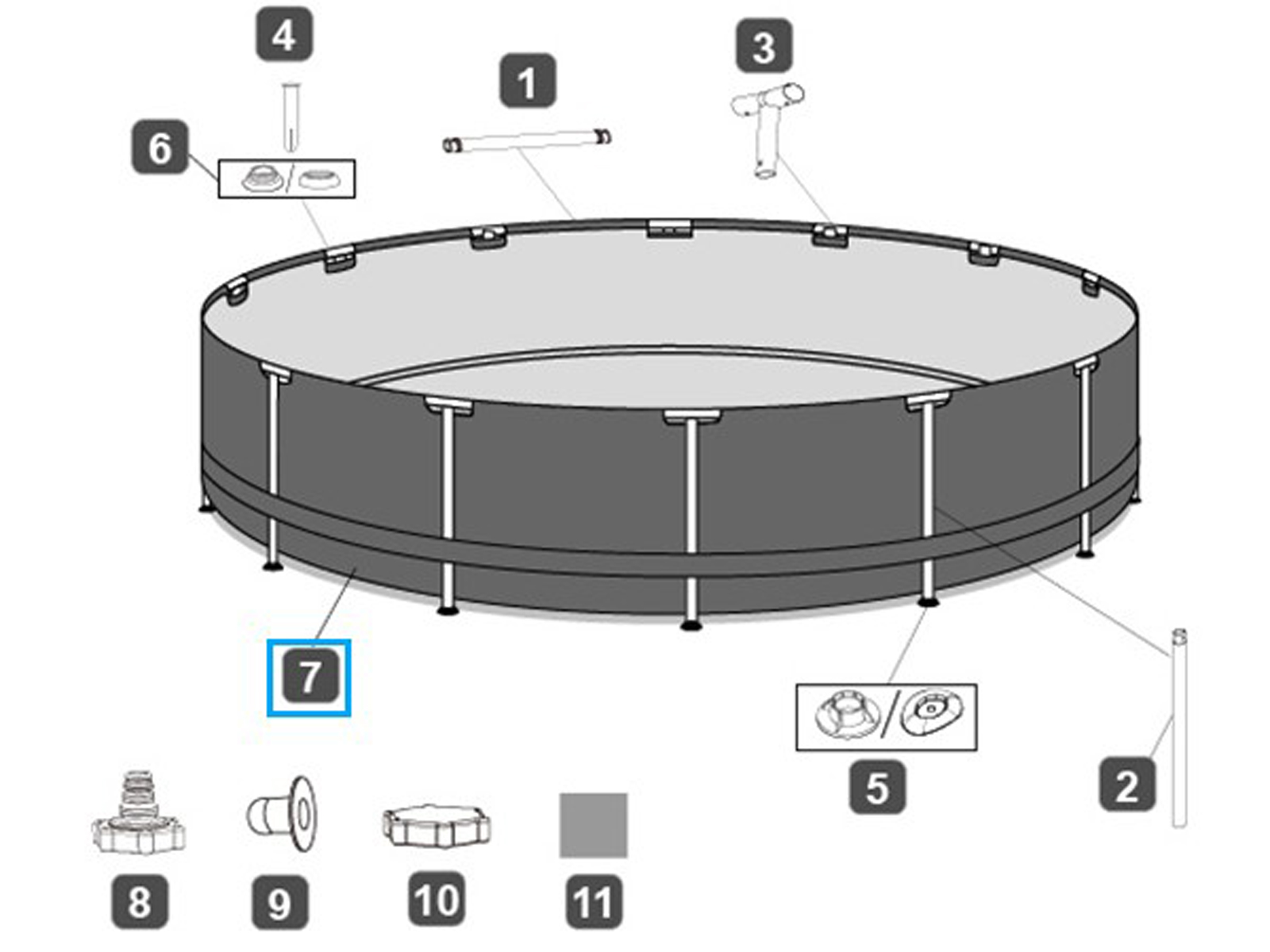 Steel Pro 12' x 30"/3.66m x 76cm Pool Liner